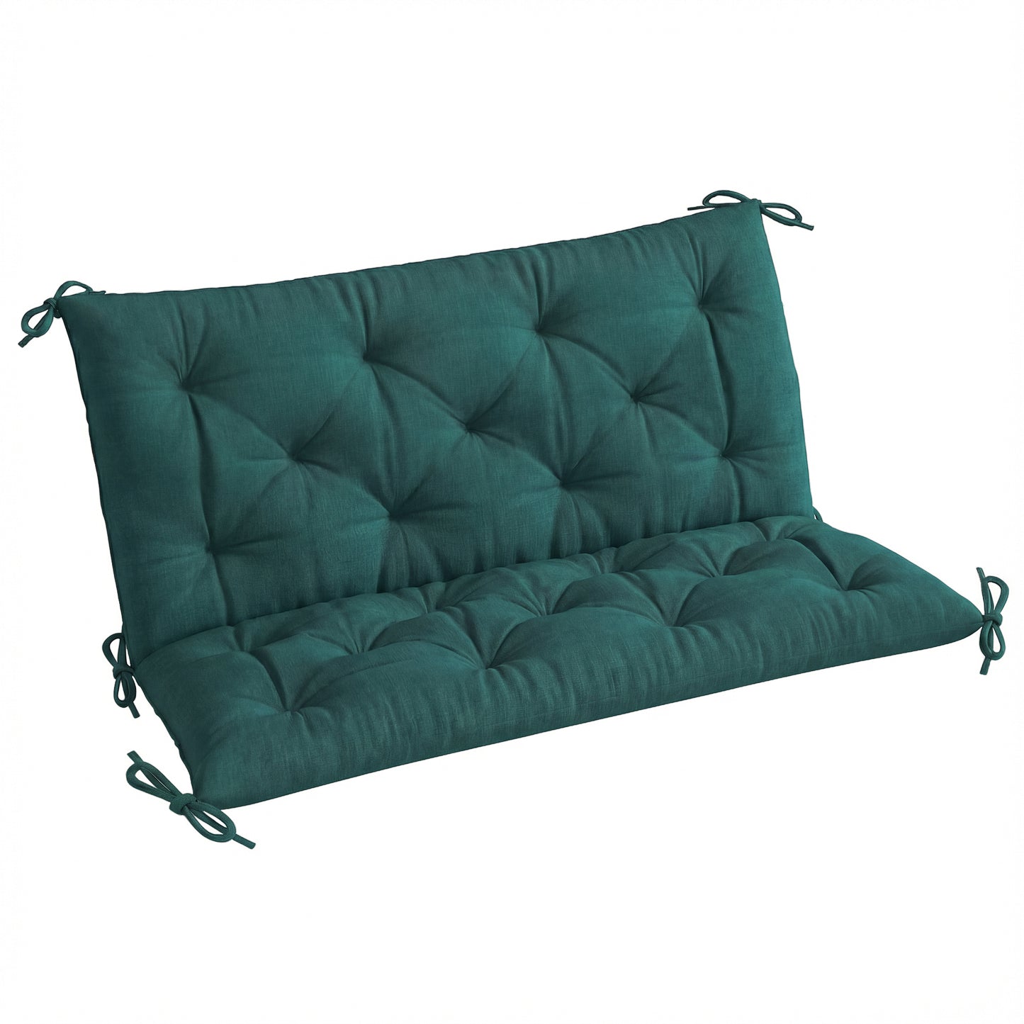 2 Seater Bench Pad, Garden Chair Cushion with Back and Ties