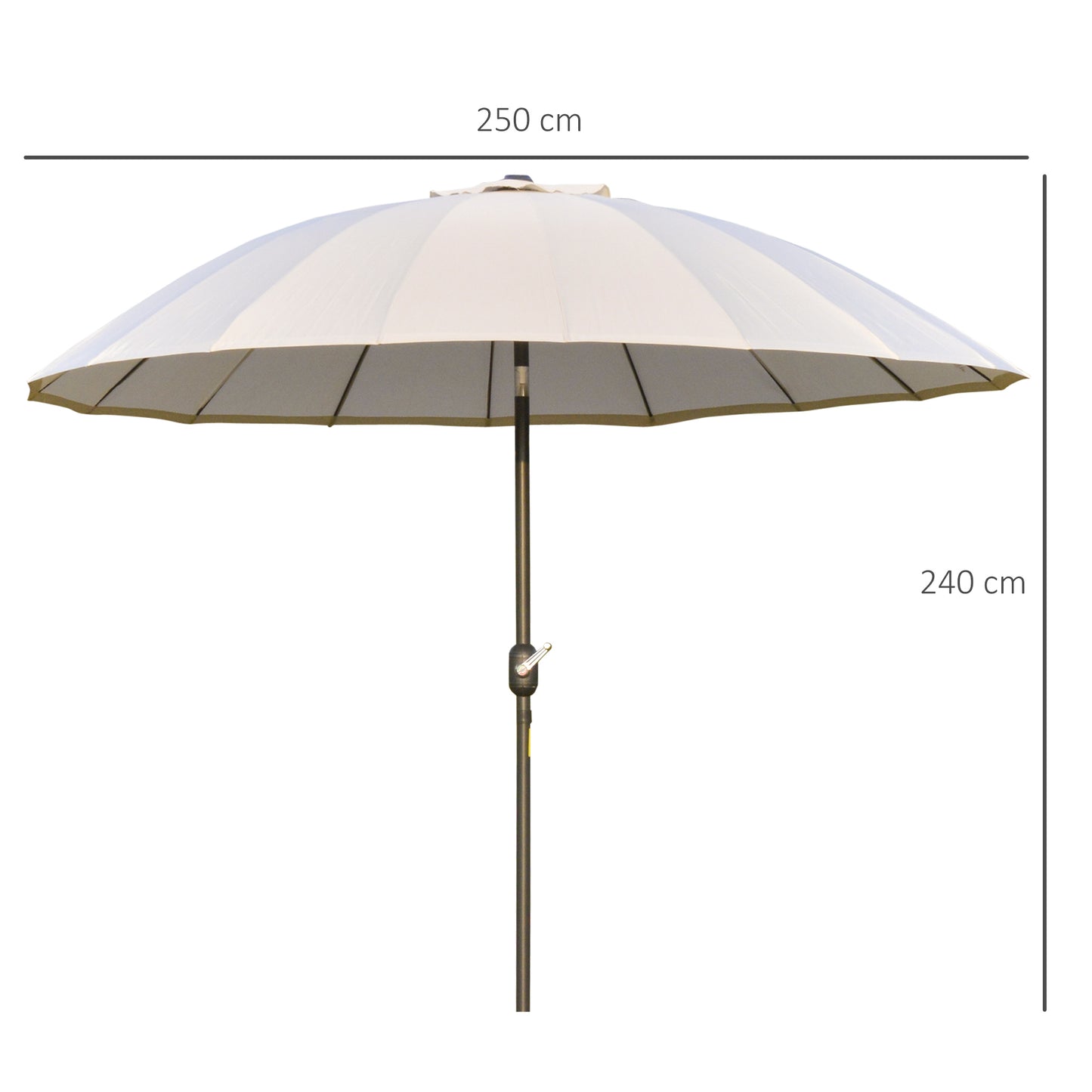 2.5m Shanghai Garden Parasol Umbrella with Crank & Tilt