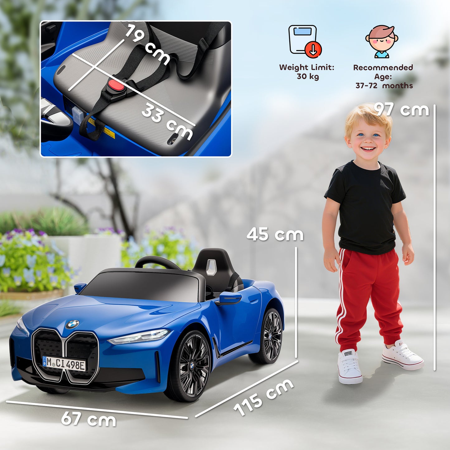 BMW i4 Licensed 12V Kids Electric Ride-On Car