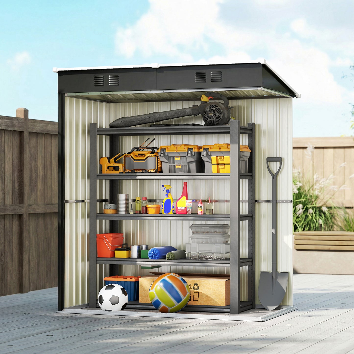 5 x 3 ft Lean-to Garden Shed