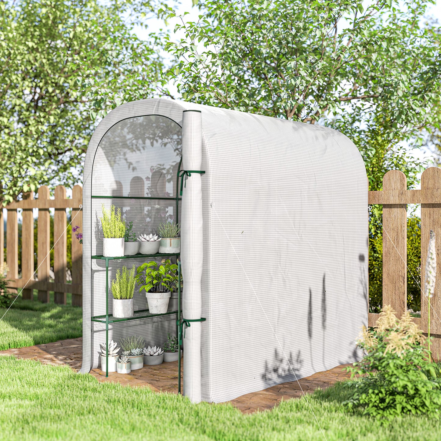 Walk-in Greenhouse with Shelves