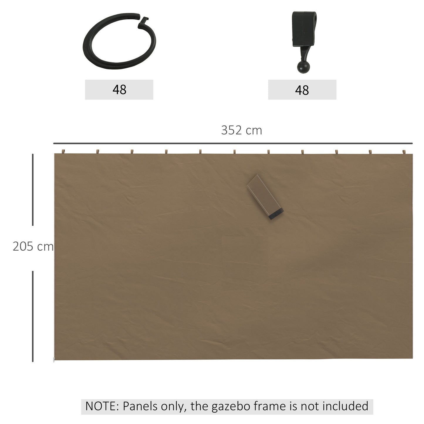 4 Pack Replacement Gazebo Curtains Privacy Panel