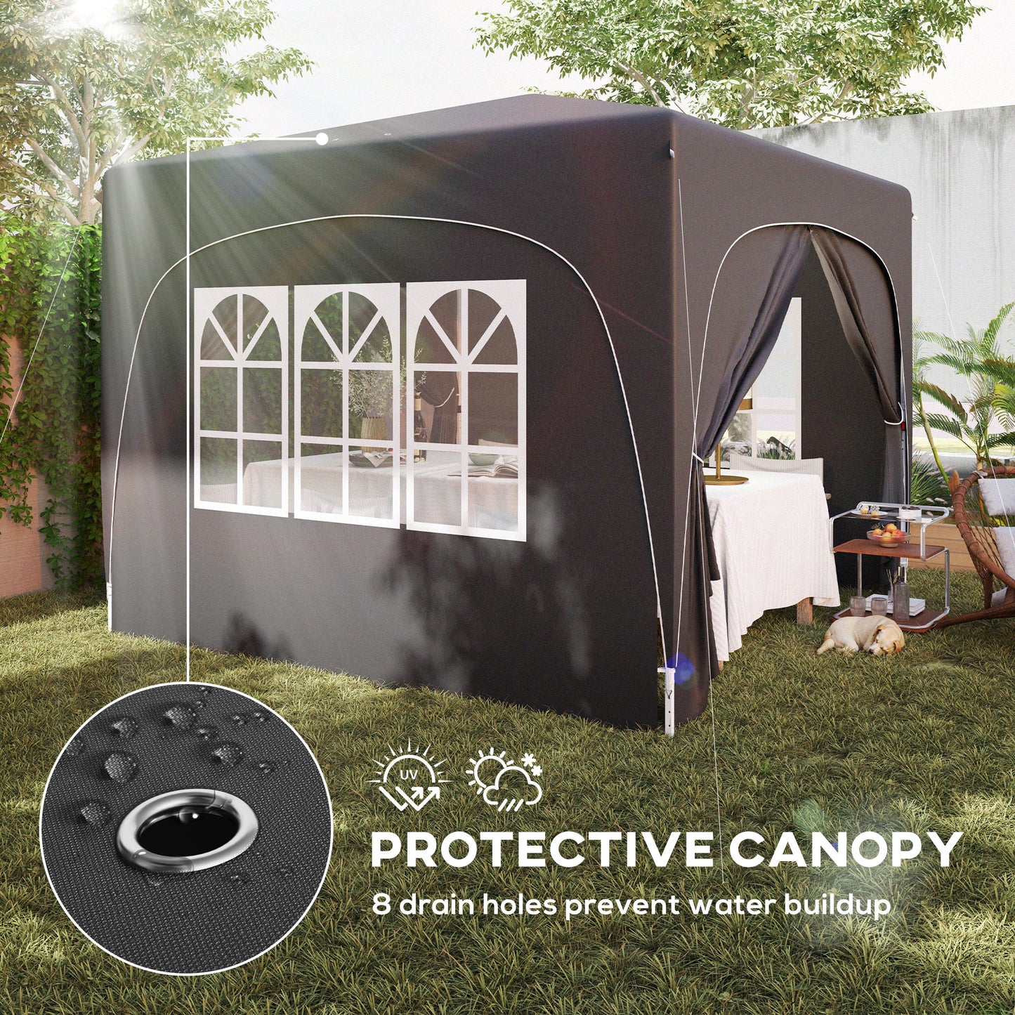 3 x 3m Pop-Up Gazebo Shelter, with Accessories