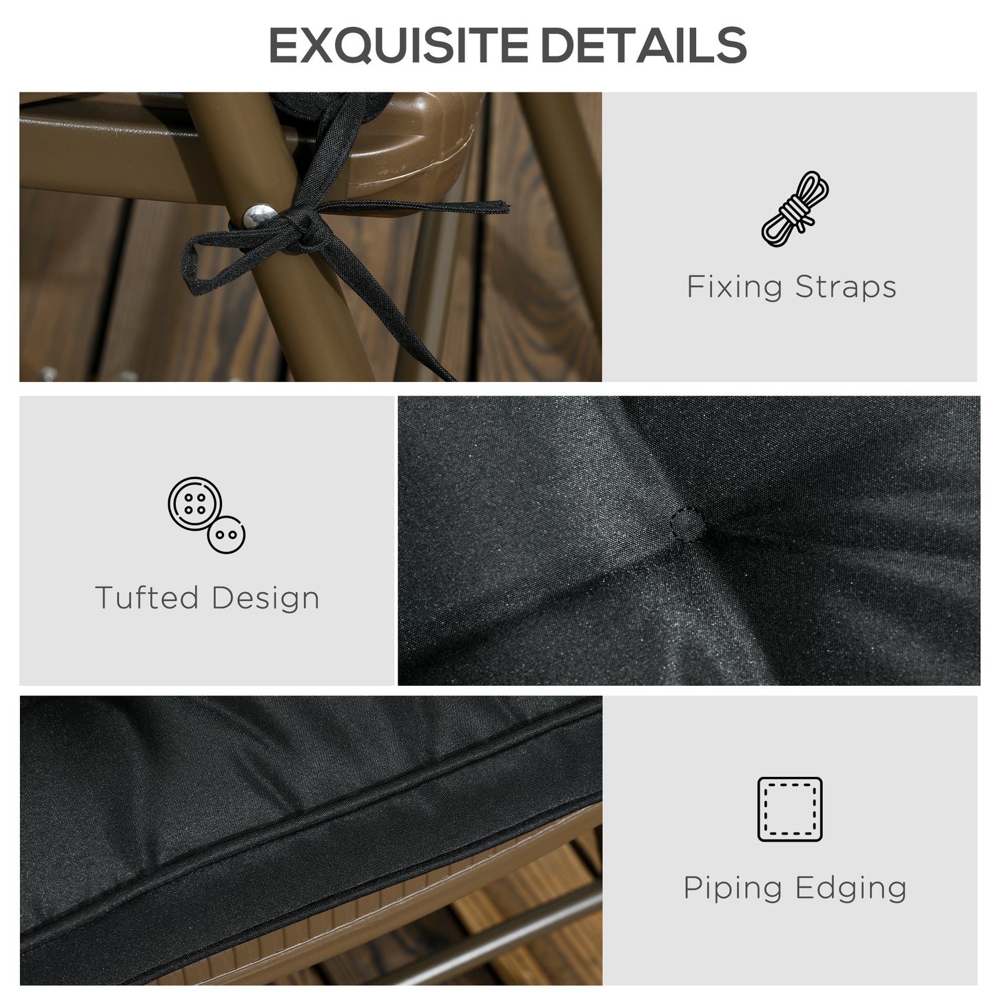 Garden Seat Cushion with Ties