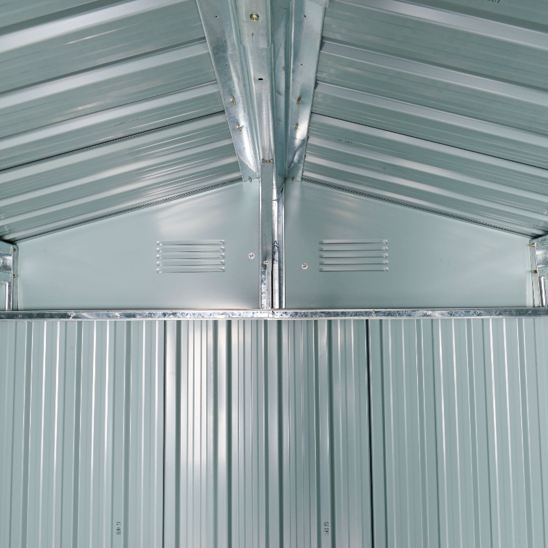 8 x 6ft Galvanised Steel Shed, with Double Door