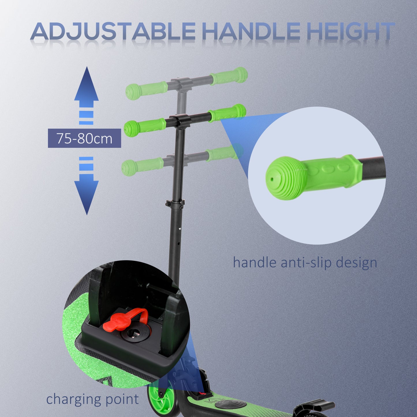 Folding Electric Scooter with Brake, for Ages 6+ Years