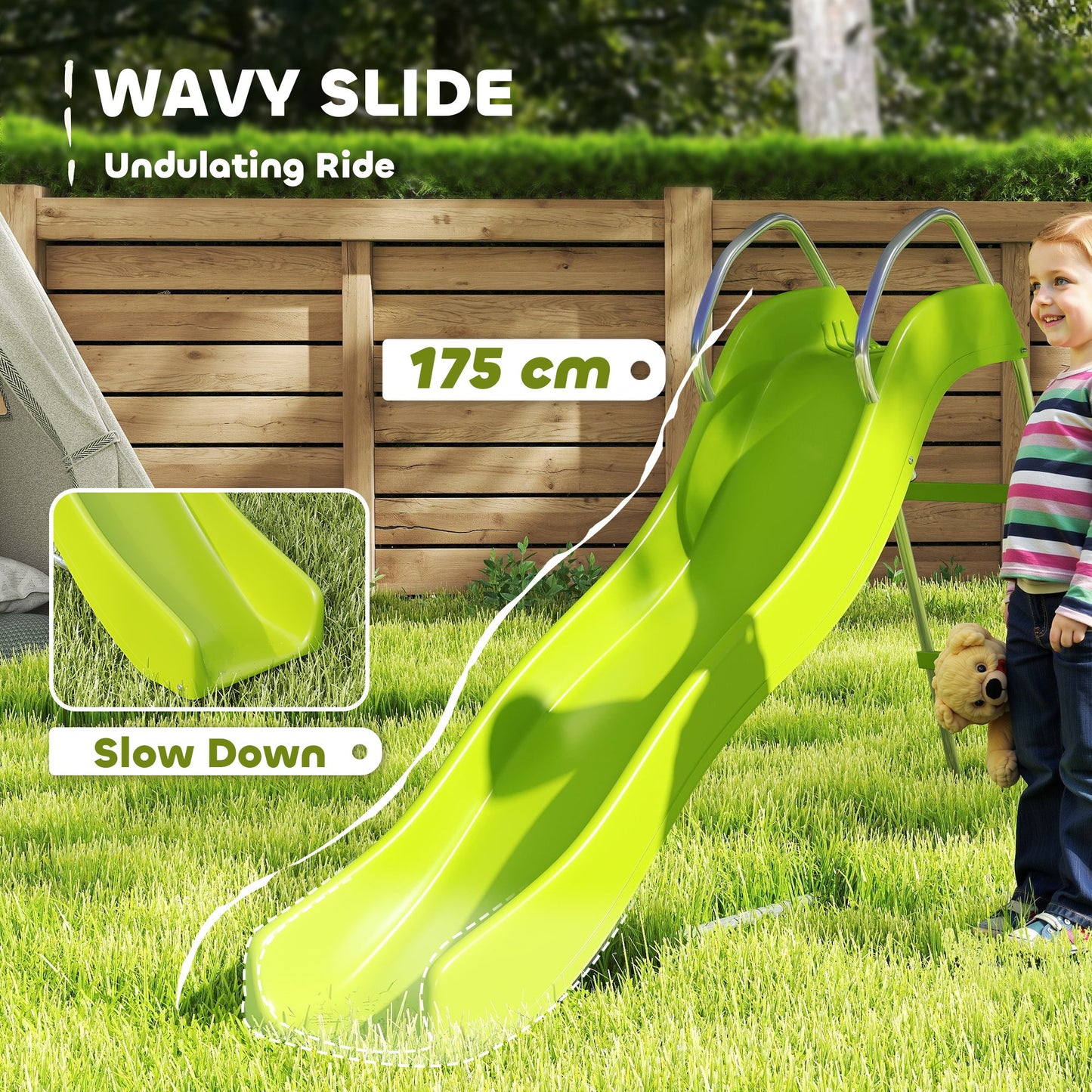 Freestanding Kids Slide with Climbing Ladder