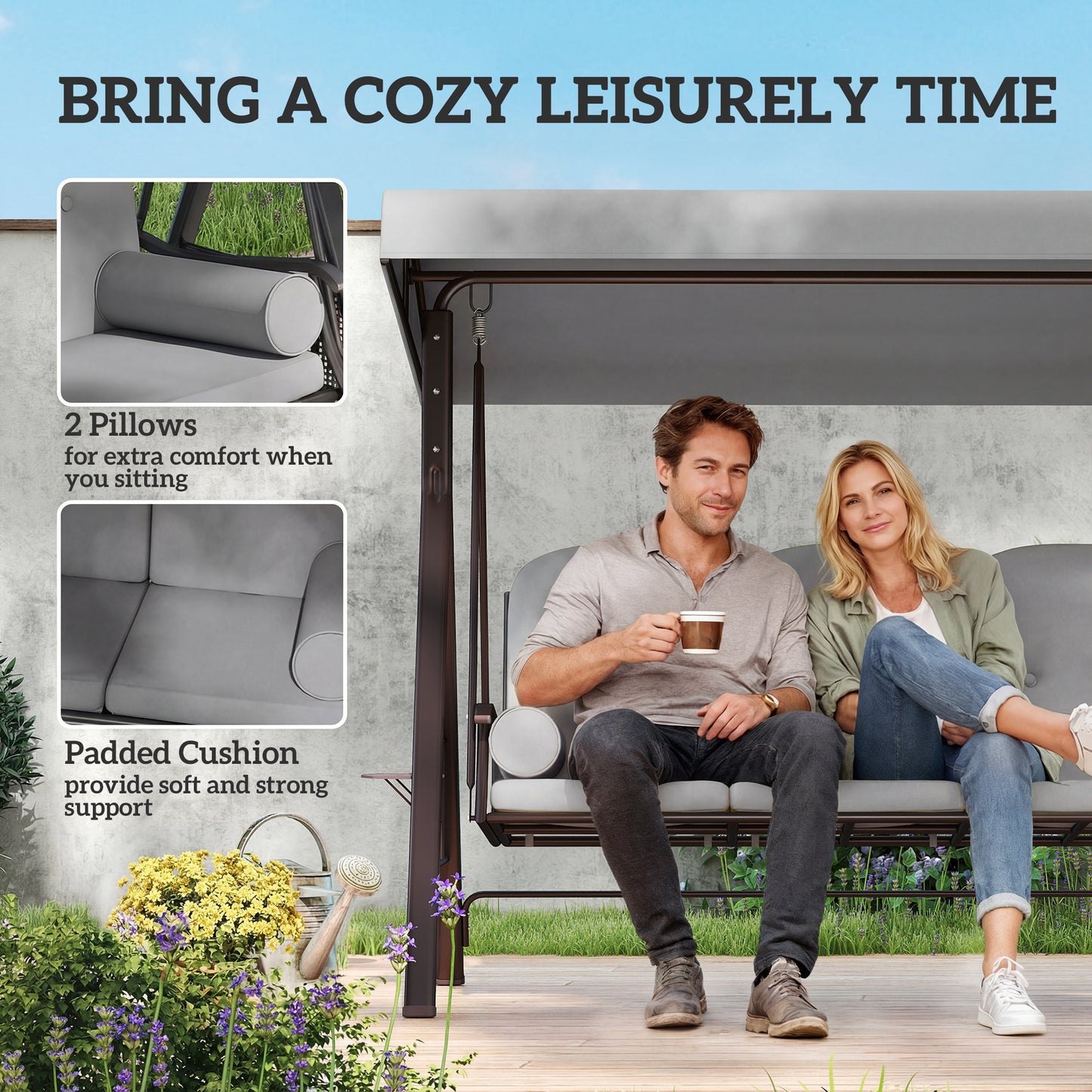 3 Seater Canopy Swing Chair