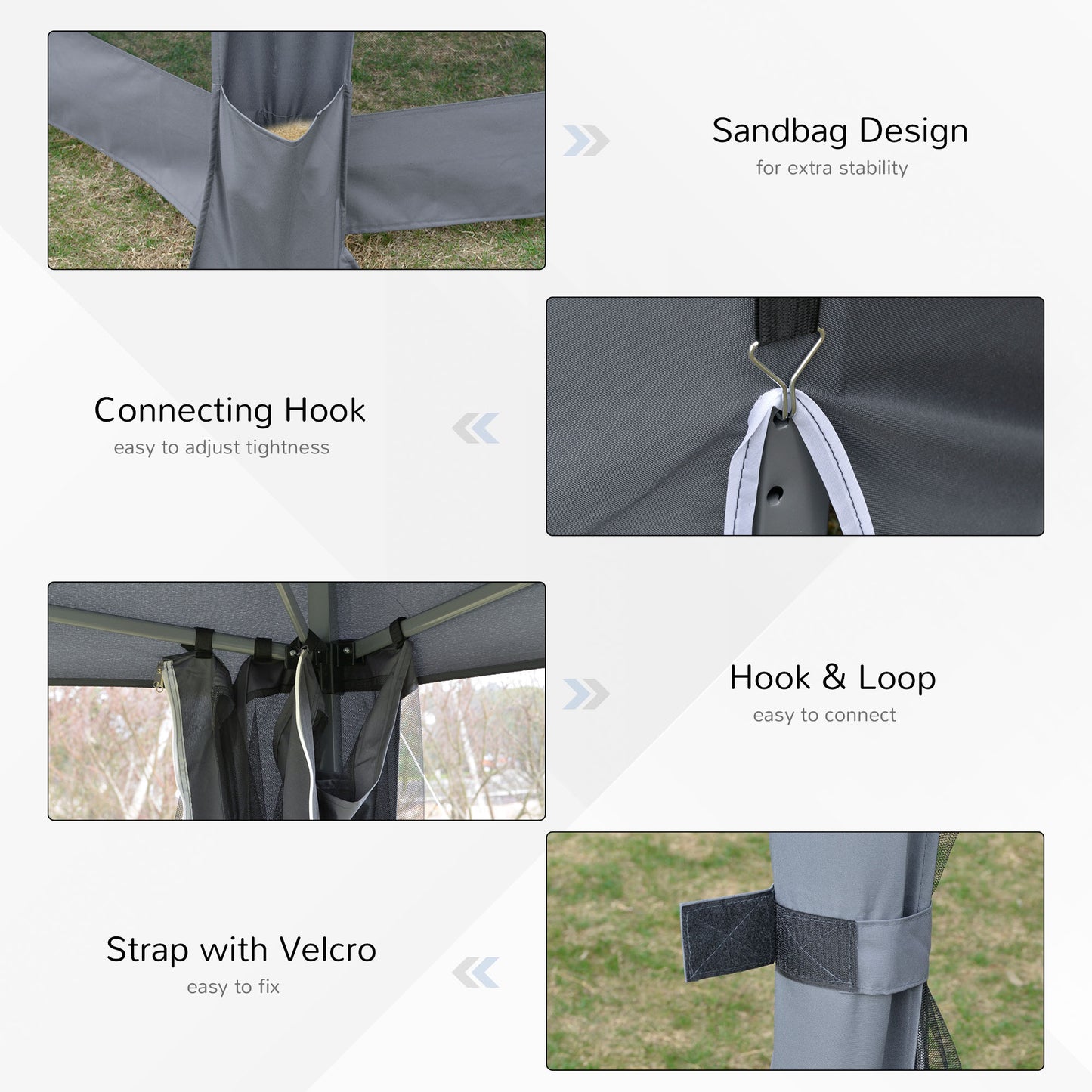 3.8m x 3.2m Pop Up Gazebo Hexagonal Canopy Tent Outdoor Sun