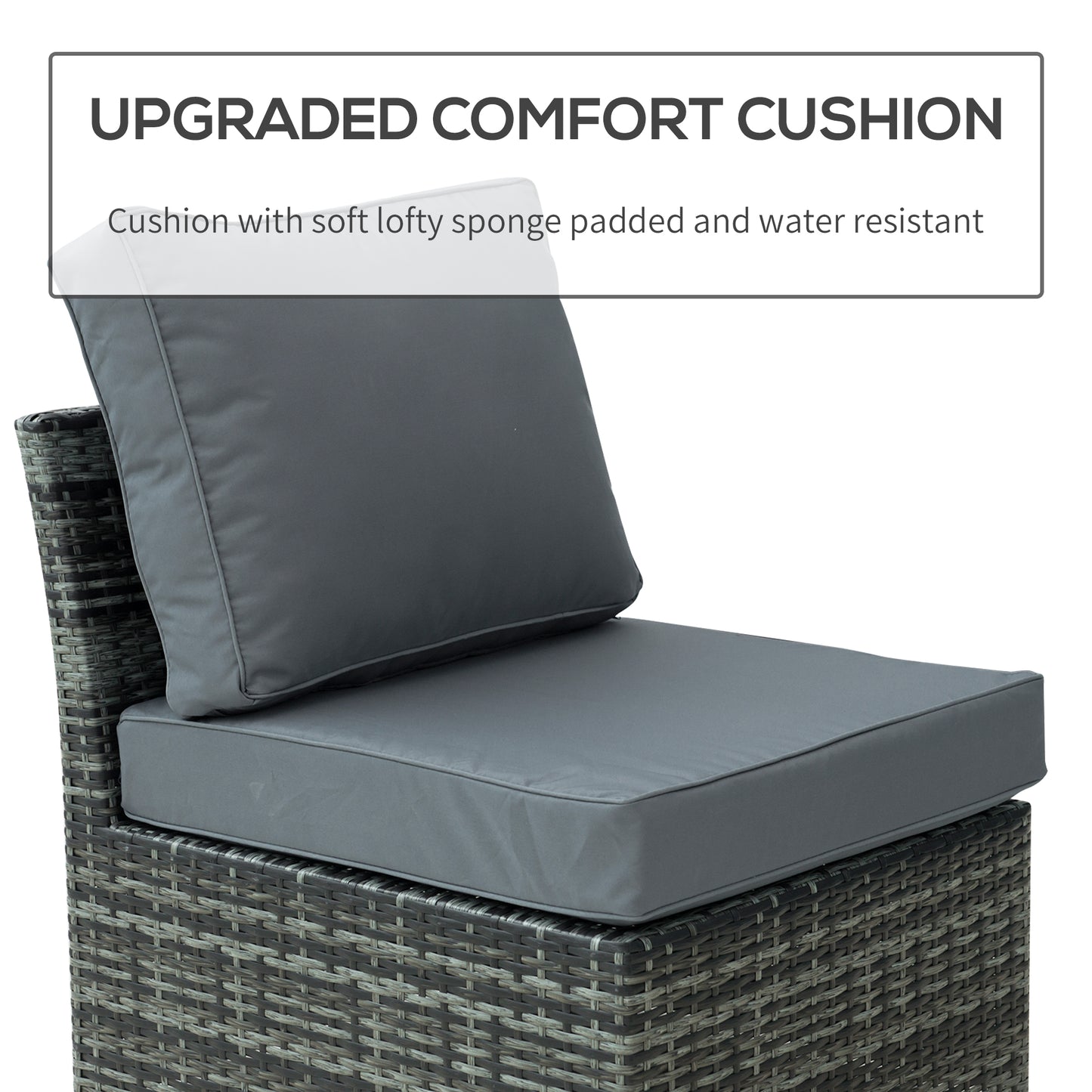 5 PCS Outdoor Rattan Wicker Sofa Sets Reclining Sofa Adjustable