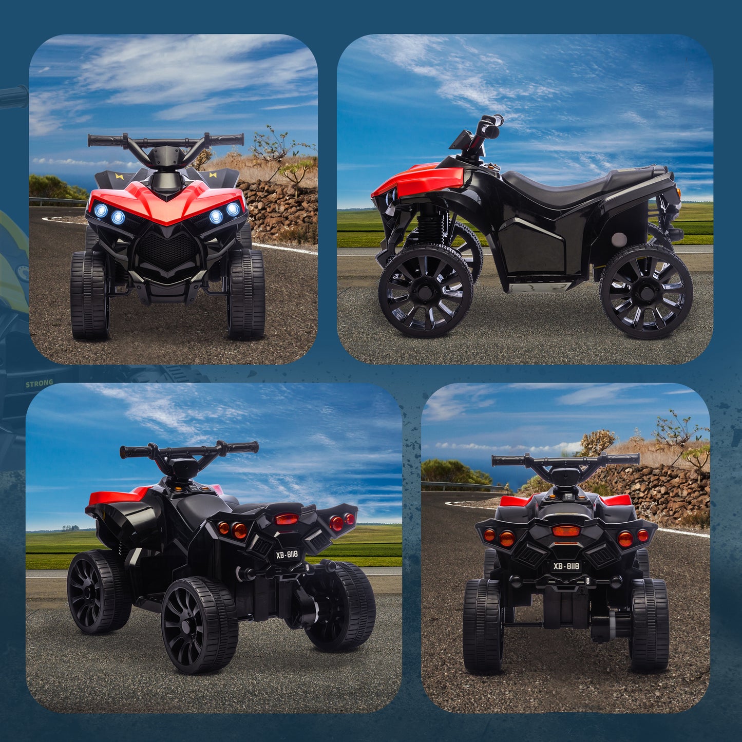 6V Kids ATV, 4 Wheeler Electric Ride on Car with Music