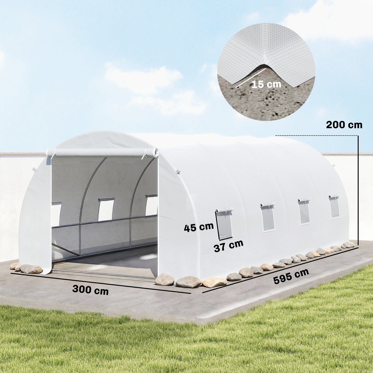 Poly Tunnel for Garden, Walk-in Polytunnel with Door
