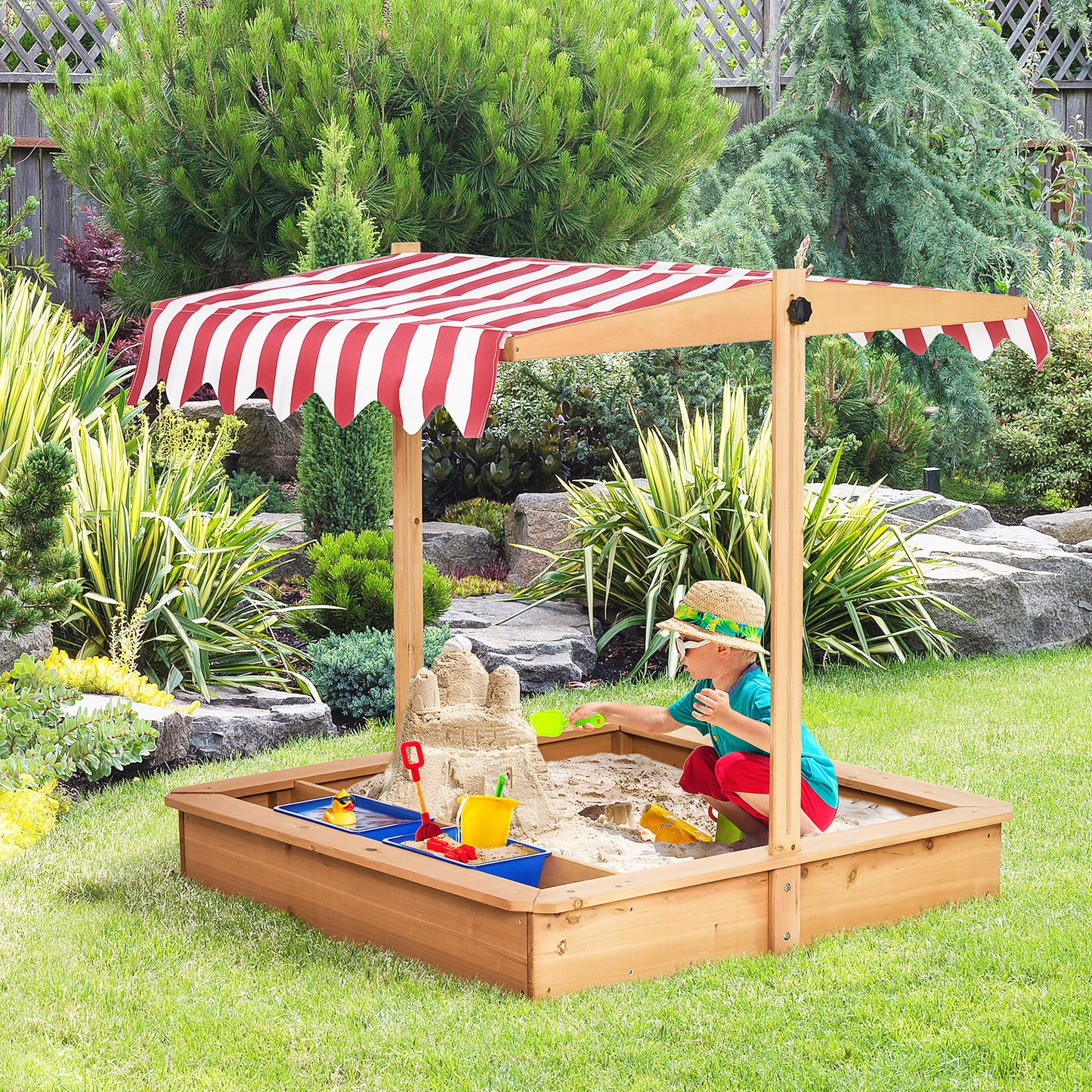 Sand Pit Kids Wooden Sandbox