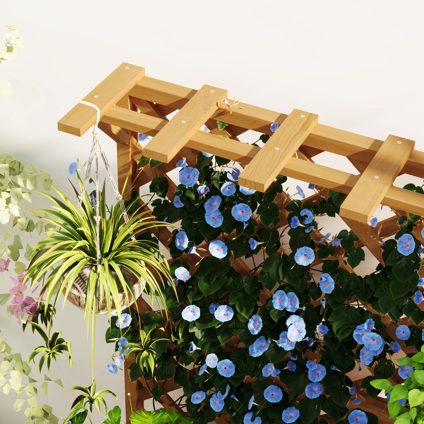 Wooden Planter with Trellis