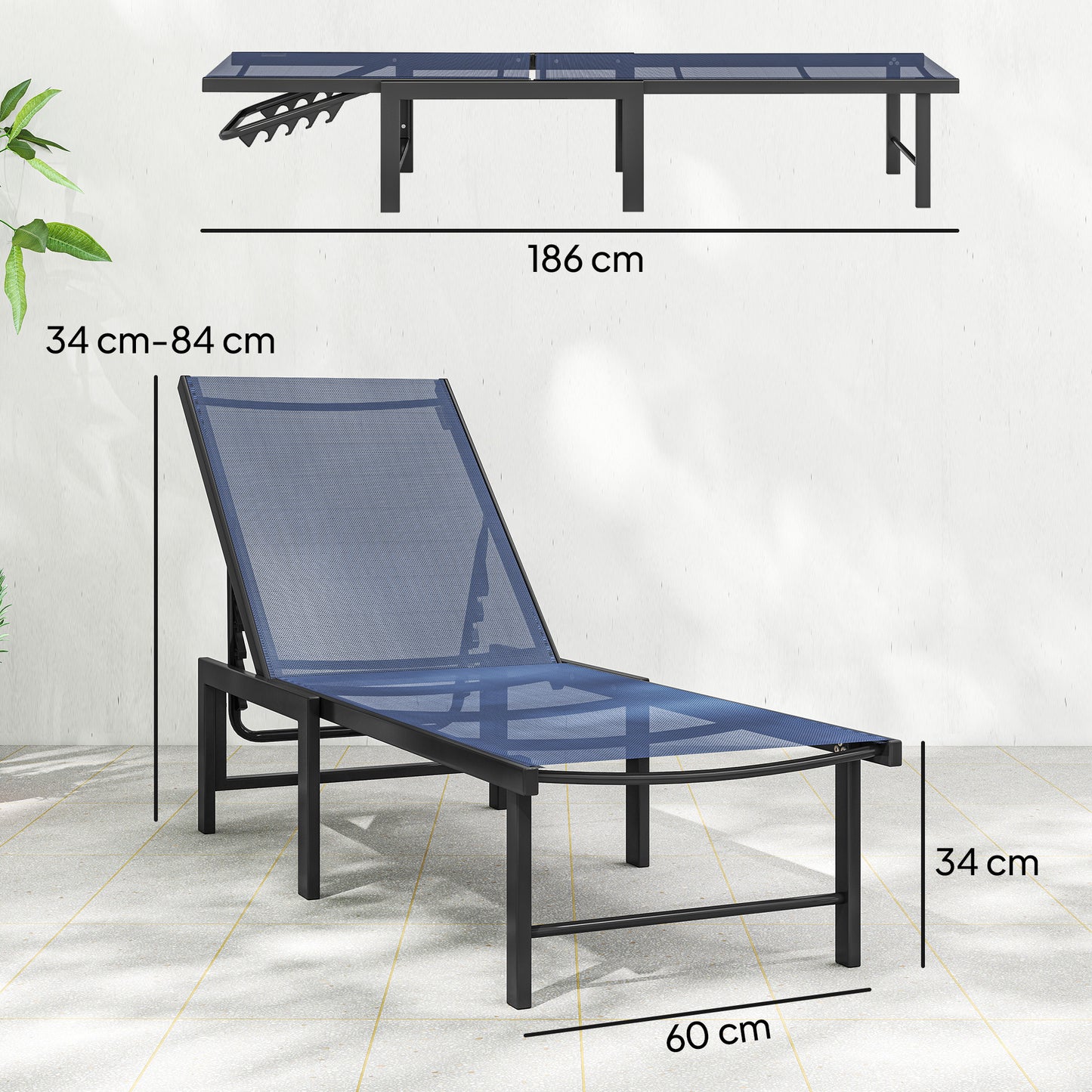 Set of Two Reclining Sun Loungers (5)