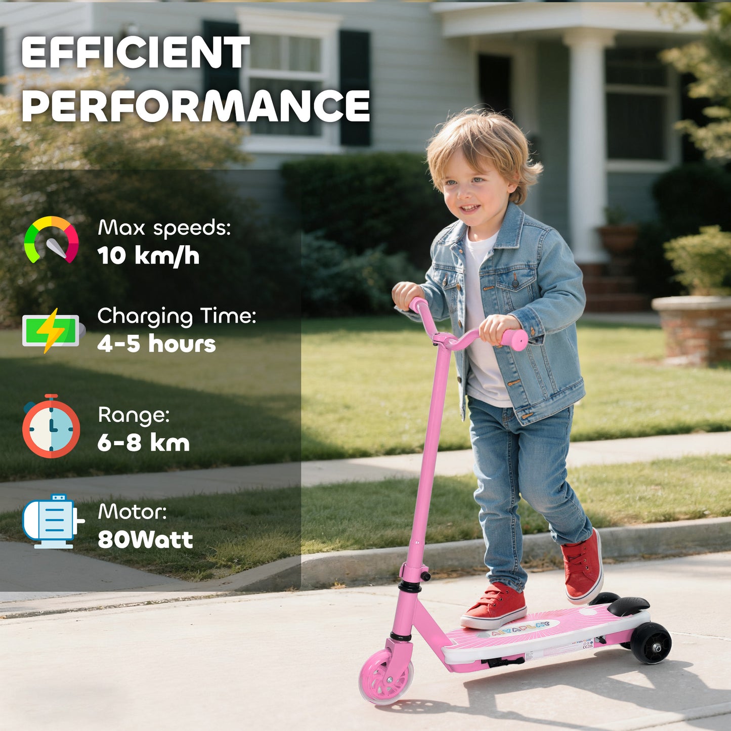 Electric Scooter for Kids Aged 4-7 Years, with Flashing LED Lights