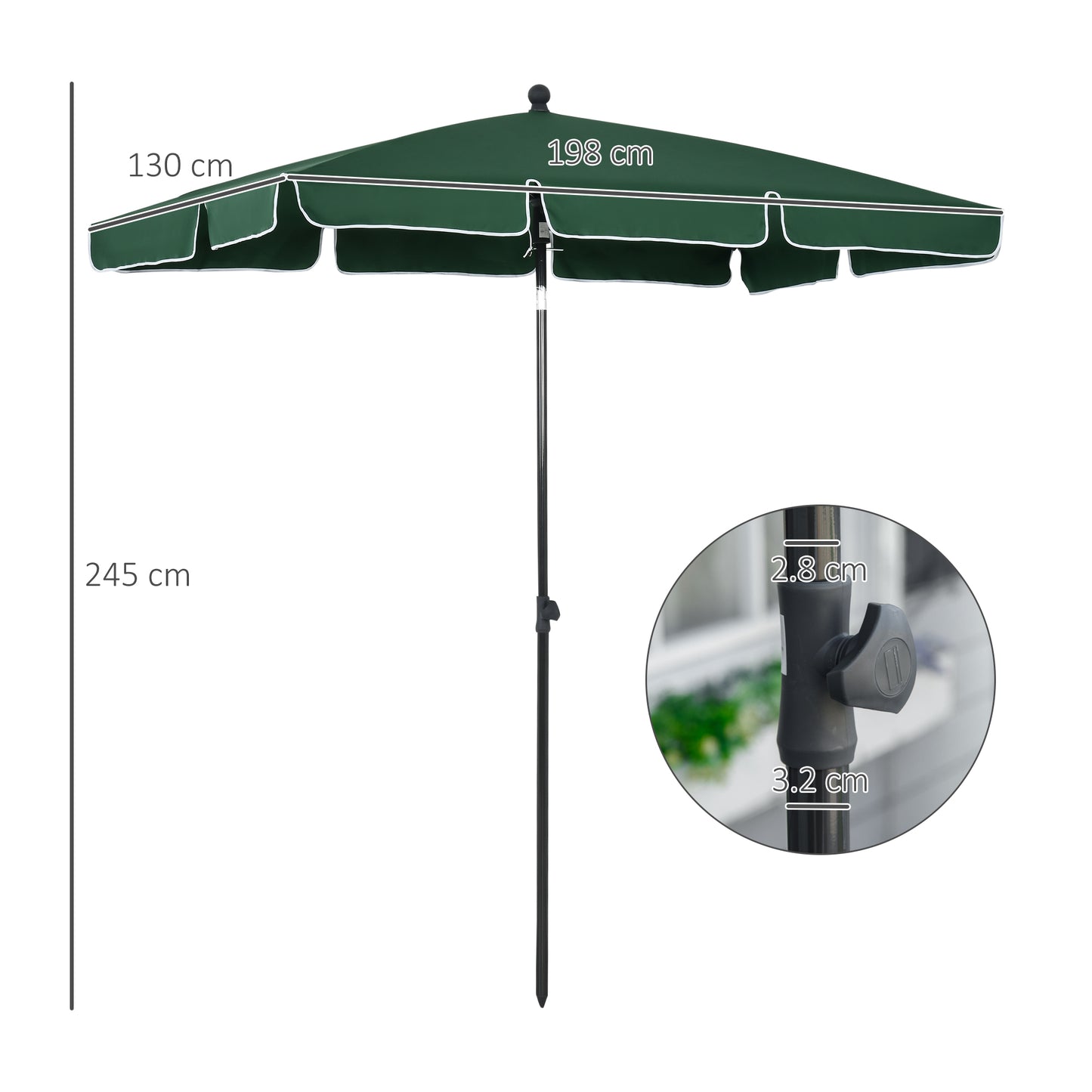 Garden Parasol Umbrella, Outdoor Market Table Umbrella