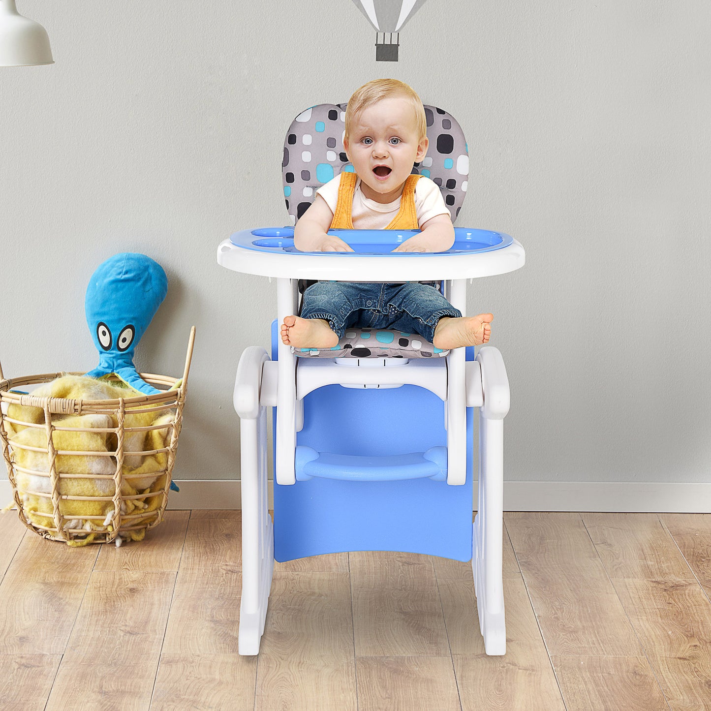 2 in 1 Convertible Baby High Chair Toddler Table Chair Infant