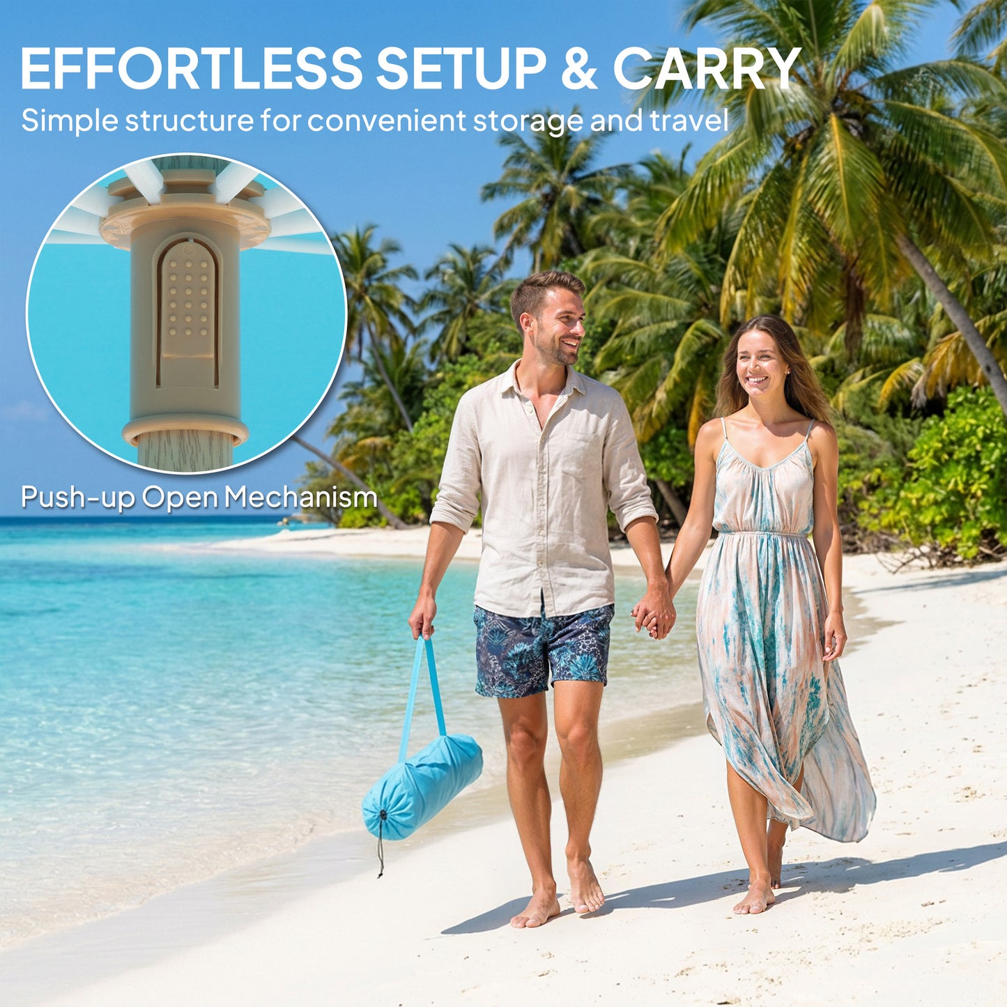 1.7 m Beach Umbrella with Sand Anchor (1)