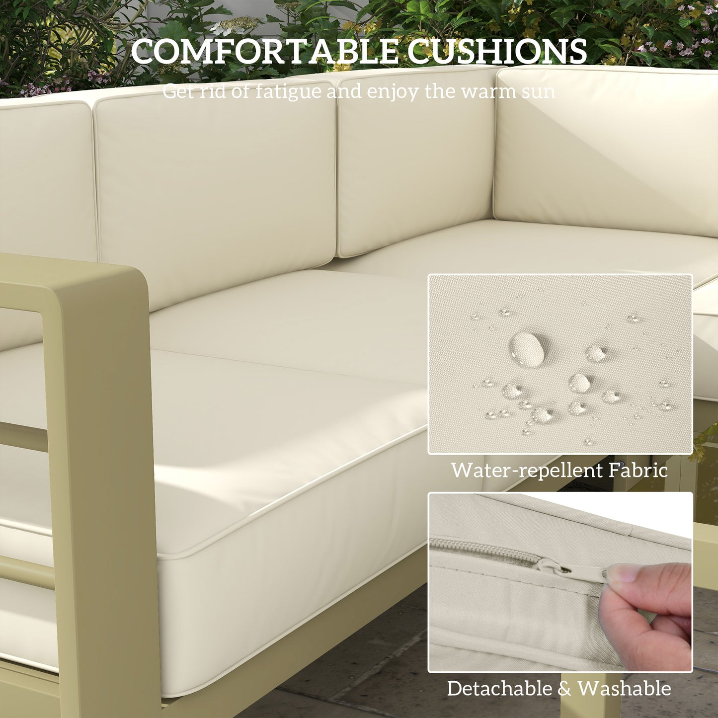 5-Piece Garden Corner Sofa Set with Cushions