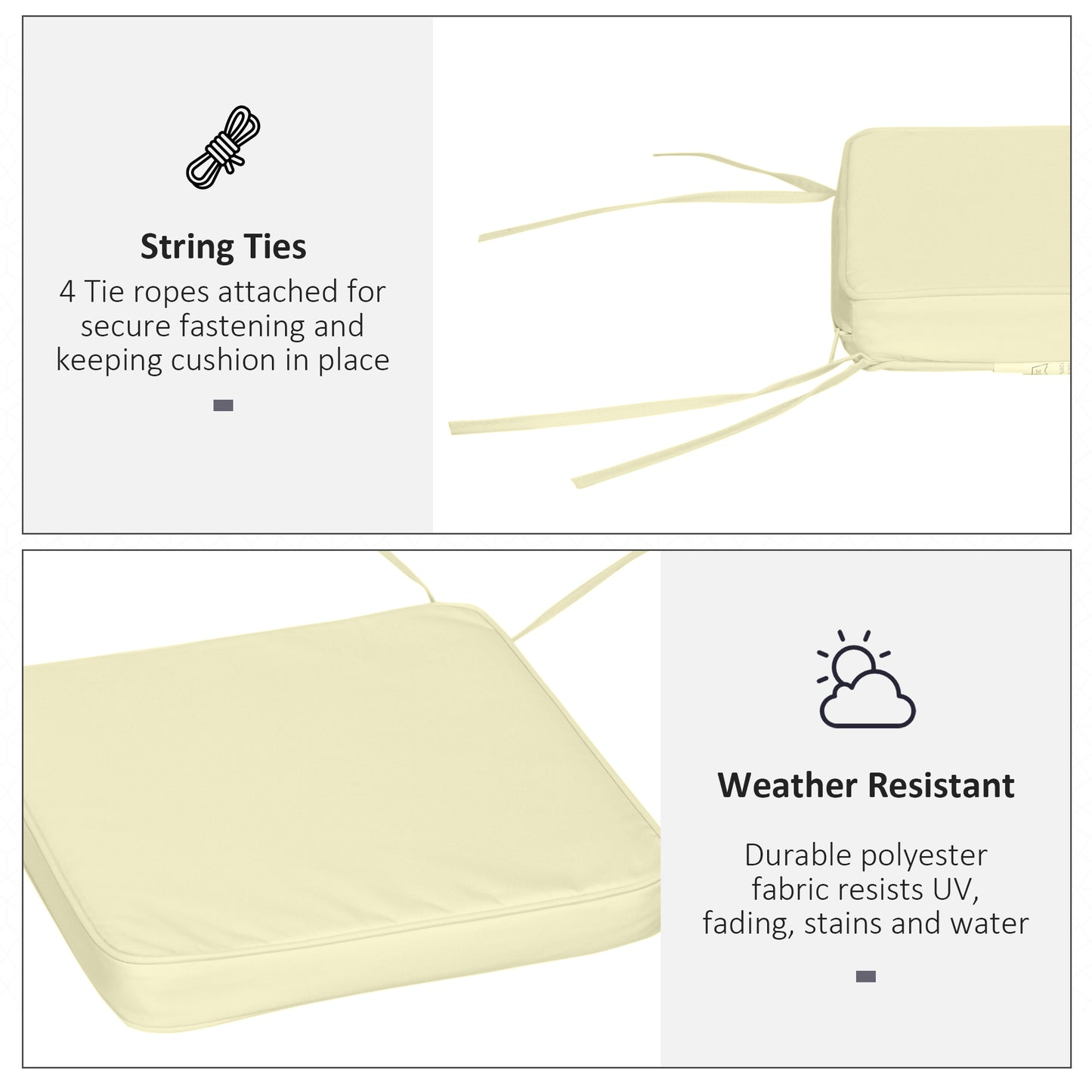 Set of 6 Pcs Chair Cushion, 42Lx42Wx5T cm