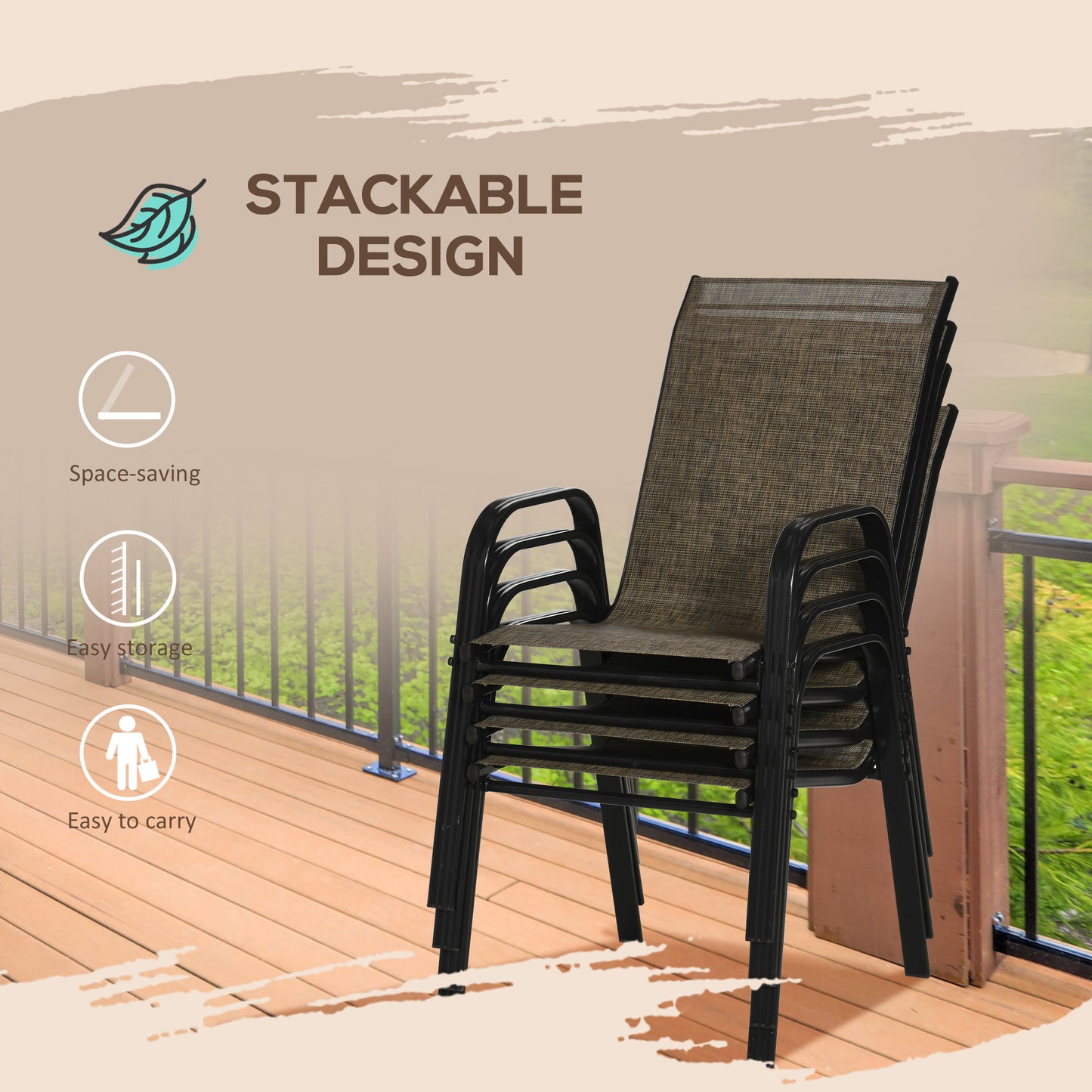 Set of Four Stackable Mesh Seat Chairs (1)