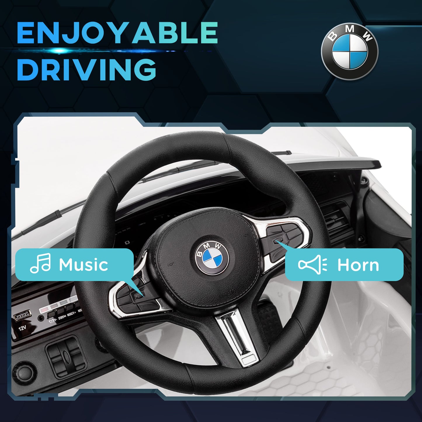 12V BMW Licensed Kids Car, with Easy Transport, Remote Control