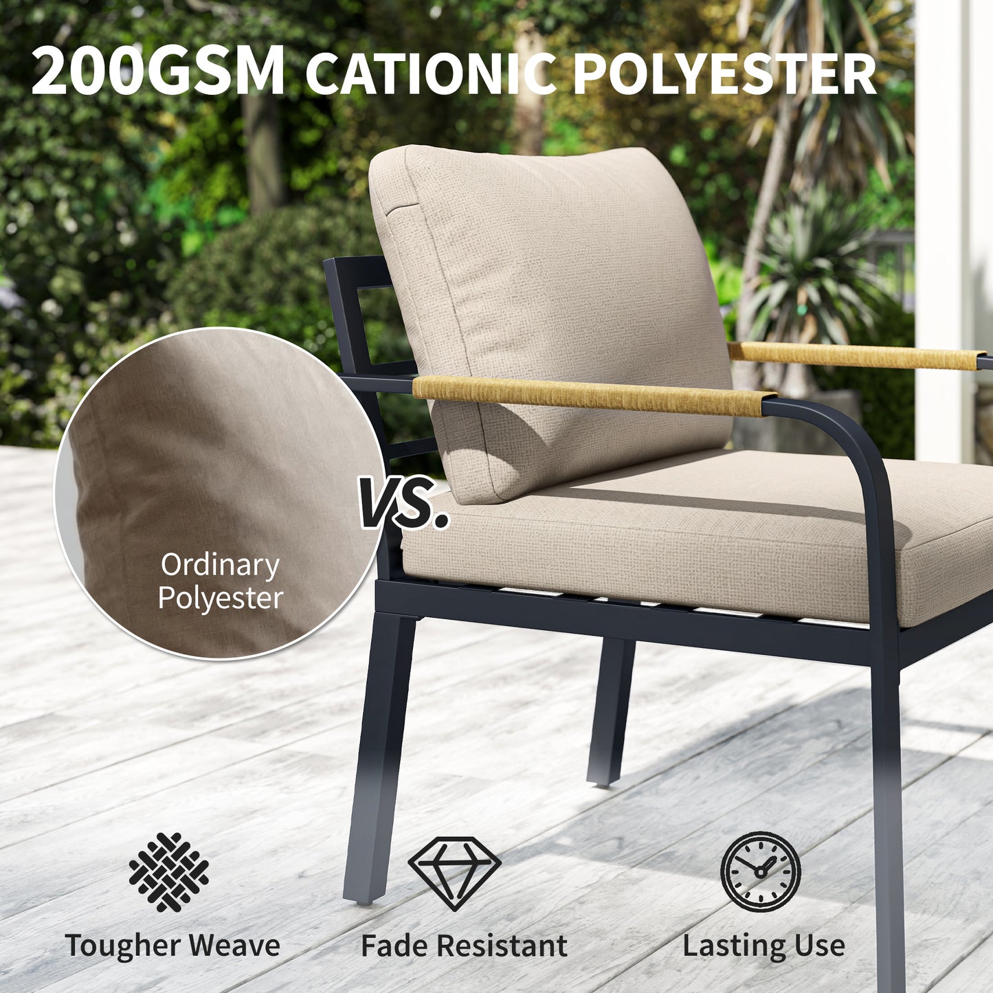 7 Seater Garden Furniture Set, Metal Garden Sofa Set with Cushions