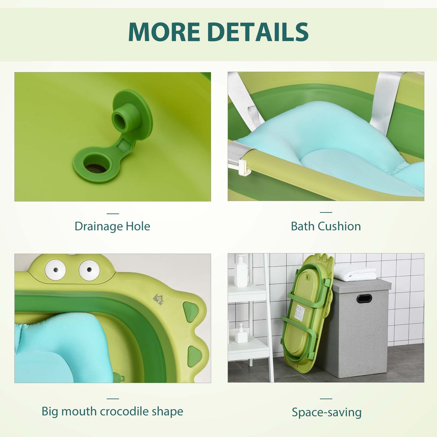 Baby Bath Tub for Toddler Kids Infant Ergonomic Foldable Secure