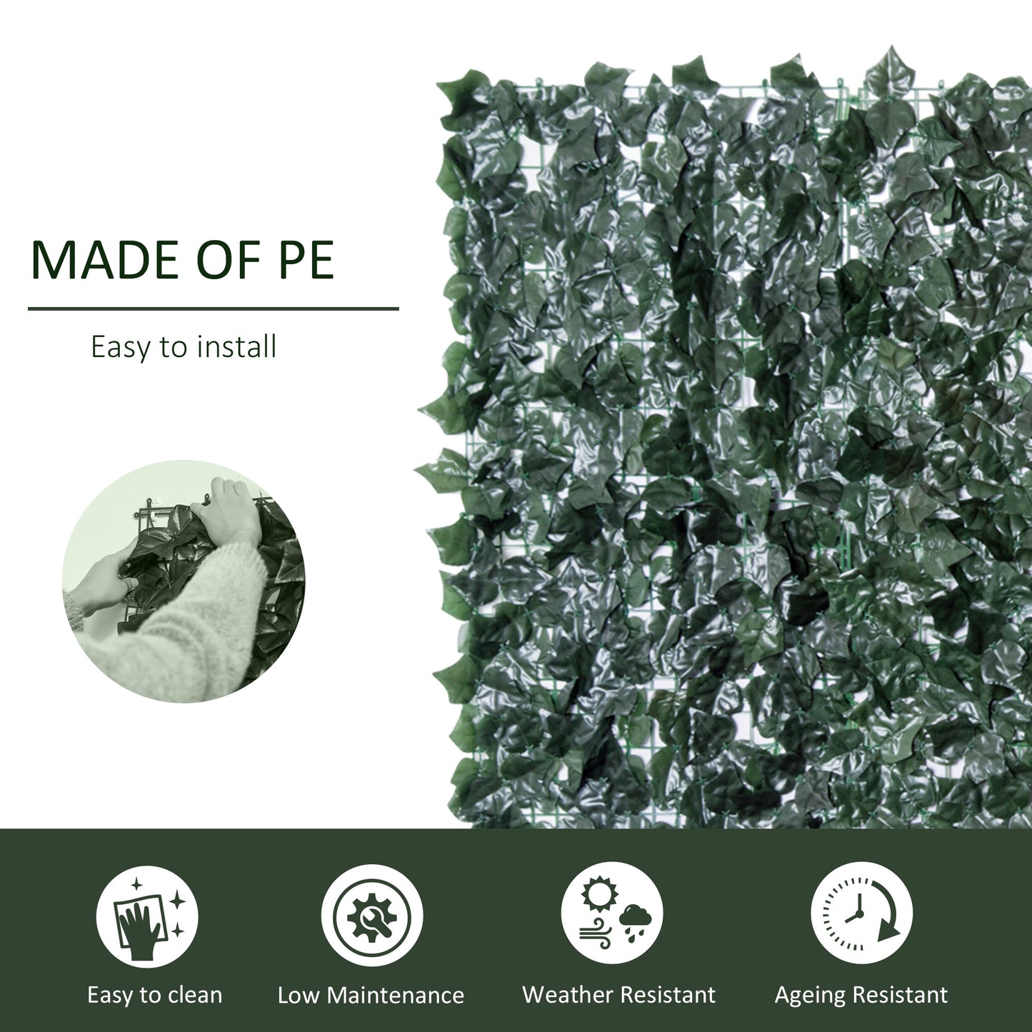 1-Piece Artificial Leaf Hedge Screen Privacy Fence Panel (1)