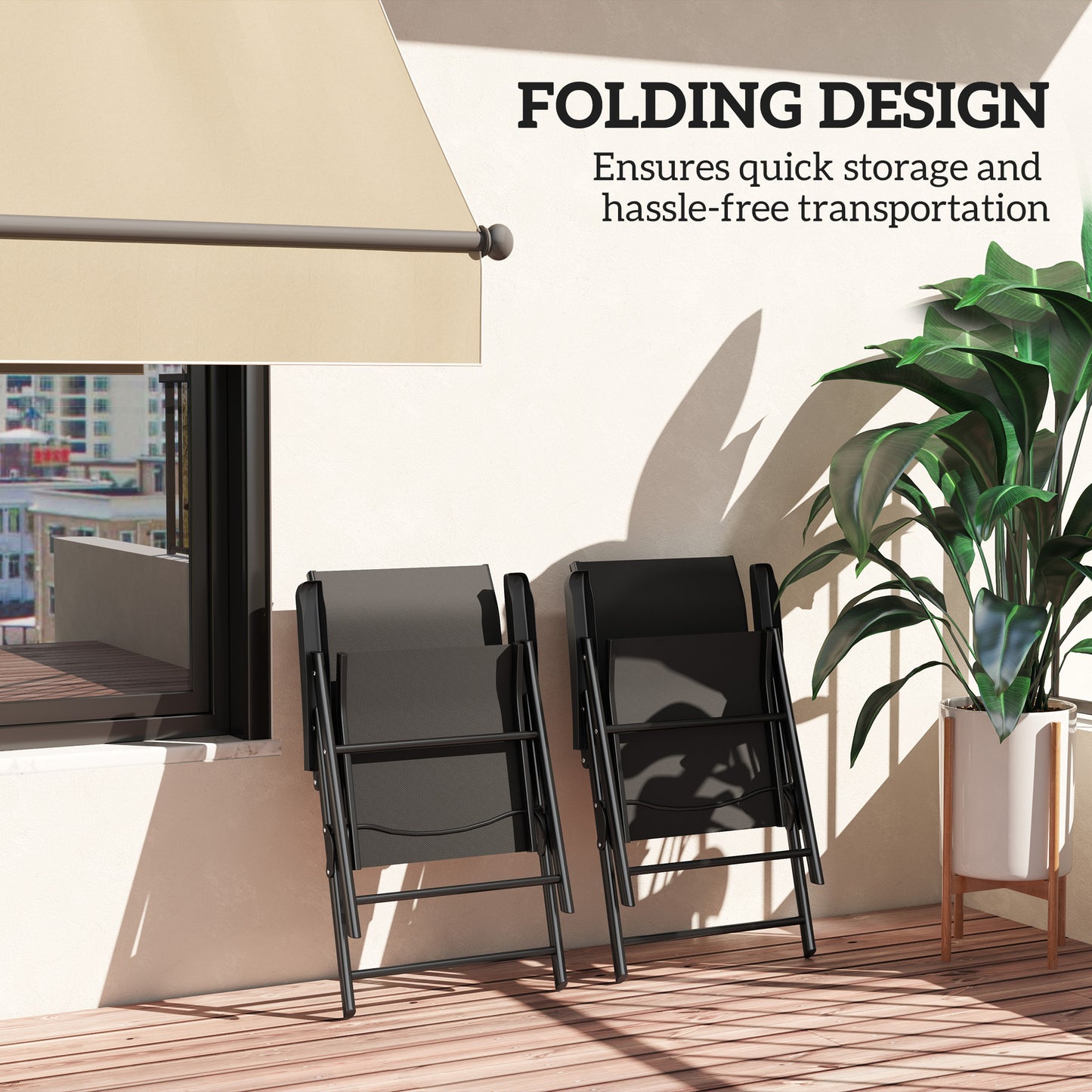 Set of Two Folding Outdoor Chairs
