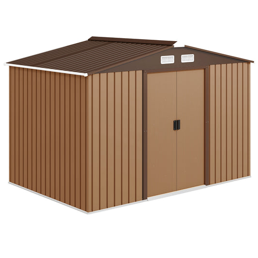 9 x 6ft Metal Garden Shed, Outdoor Storage Tool House