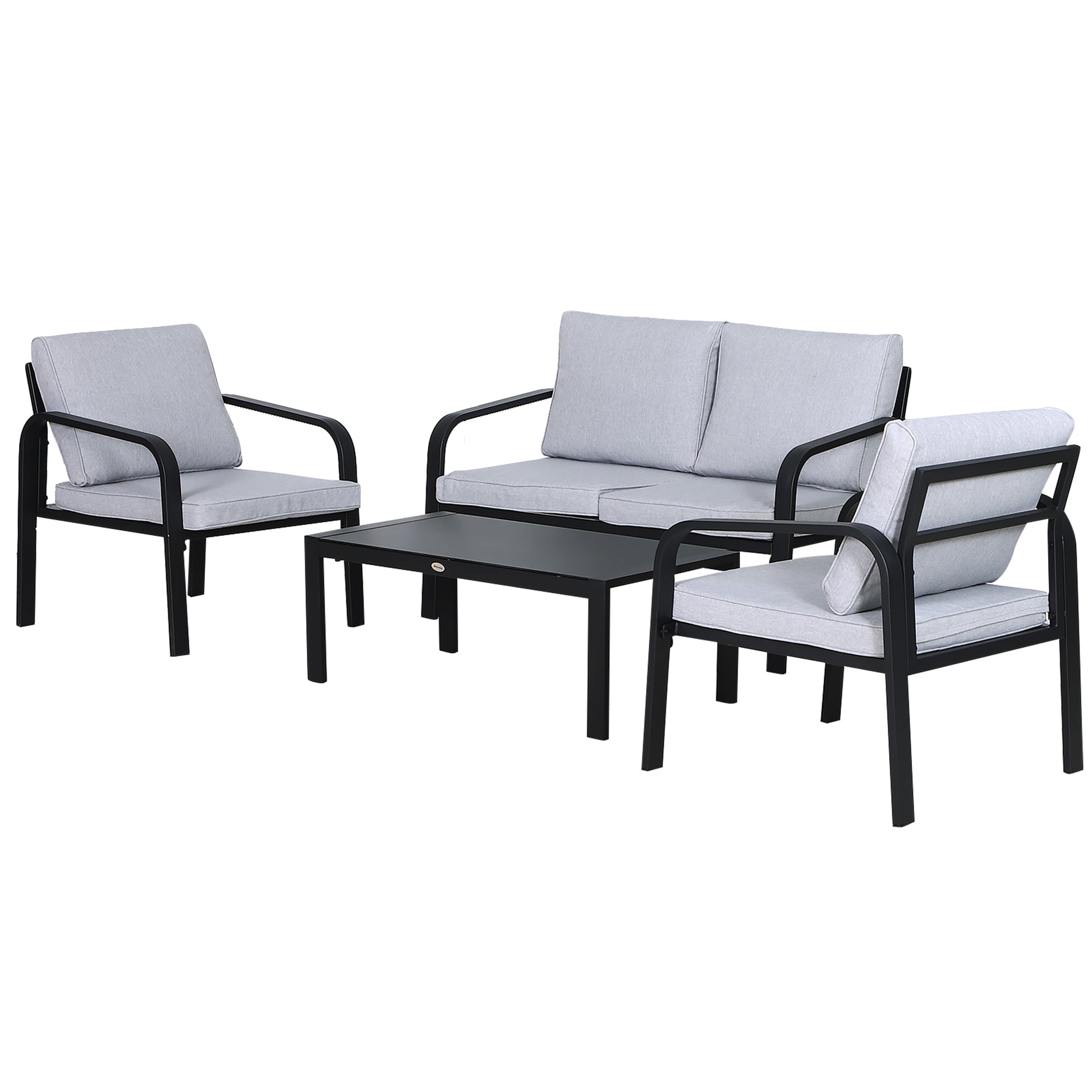 4pcs Garden Sofa Set 2 Single Armchair