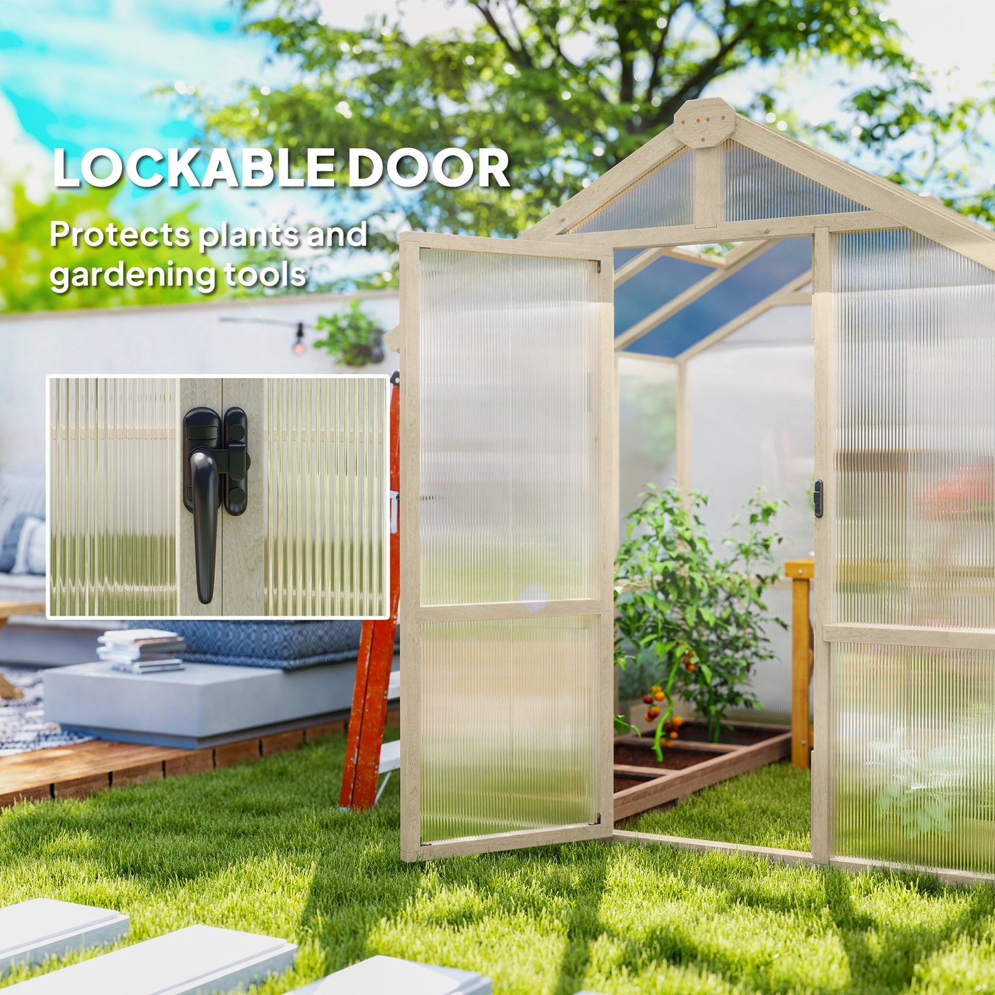 6.6 x 6ft Polycarbonate Greenhouse