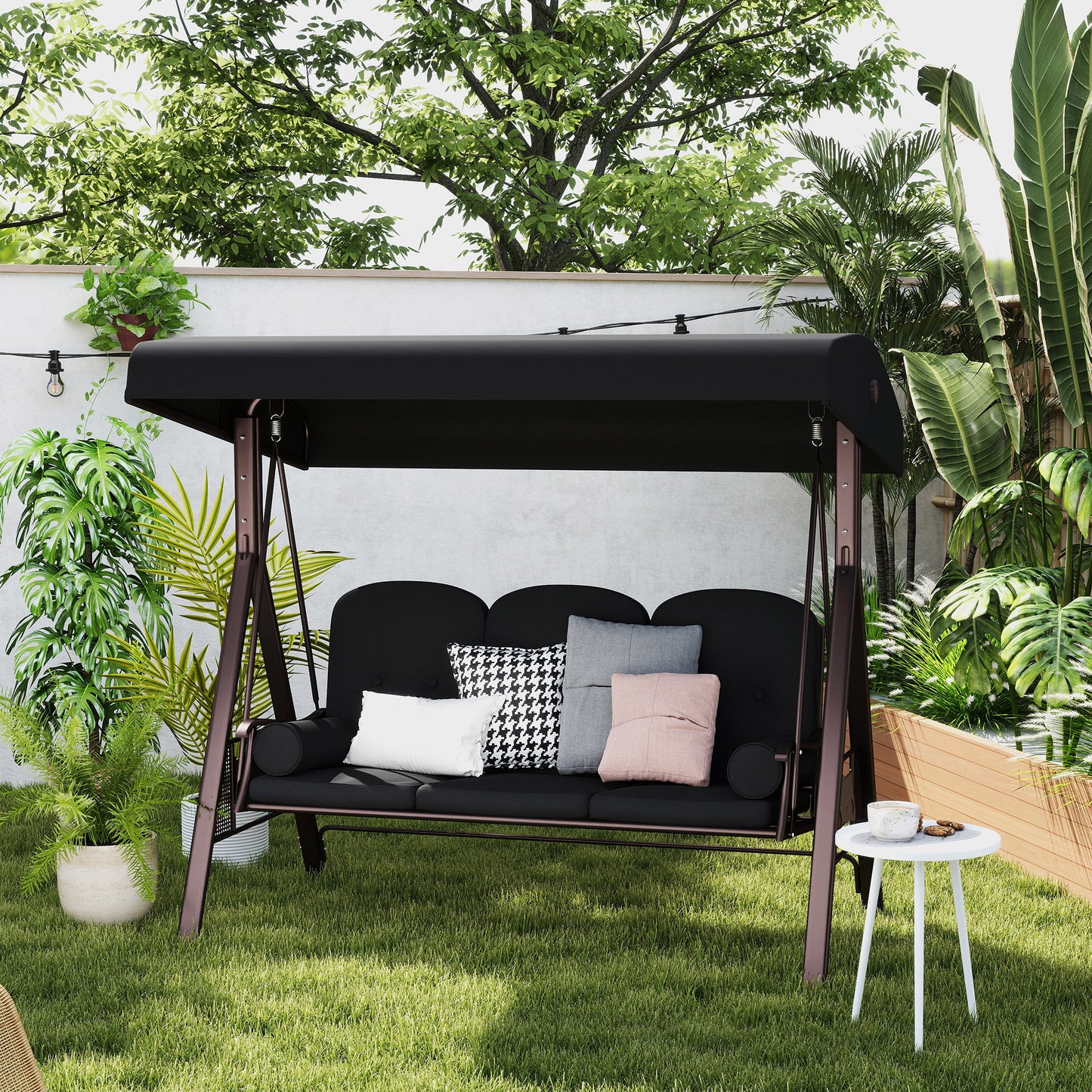 3 Seater Swing Chair Hammock Chair with Adjustable Canopy