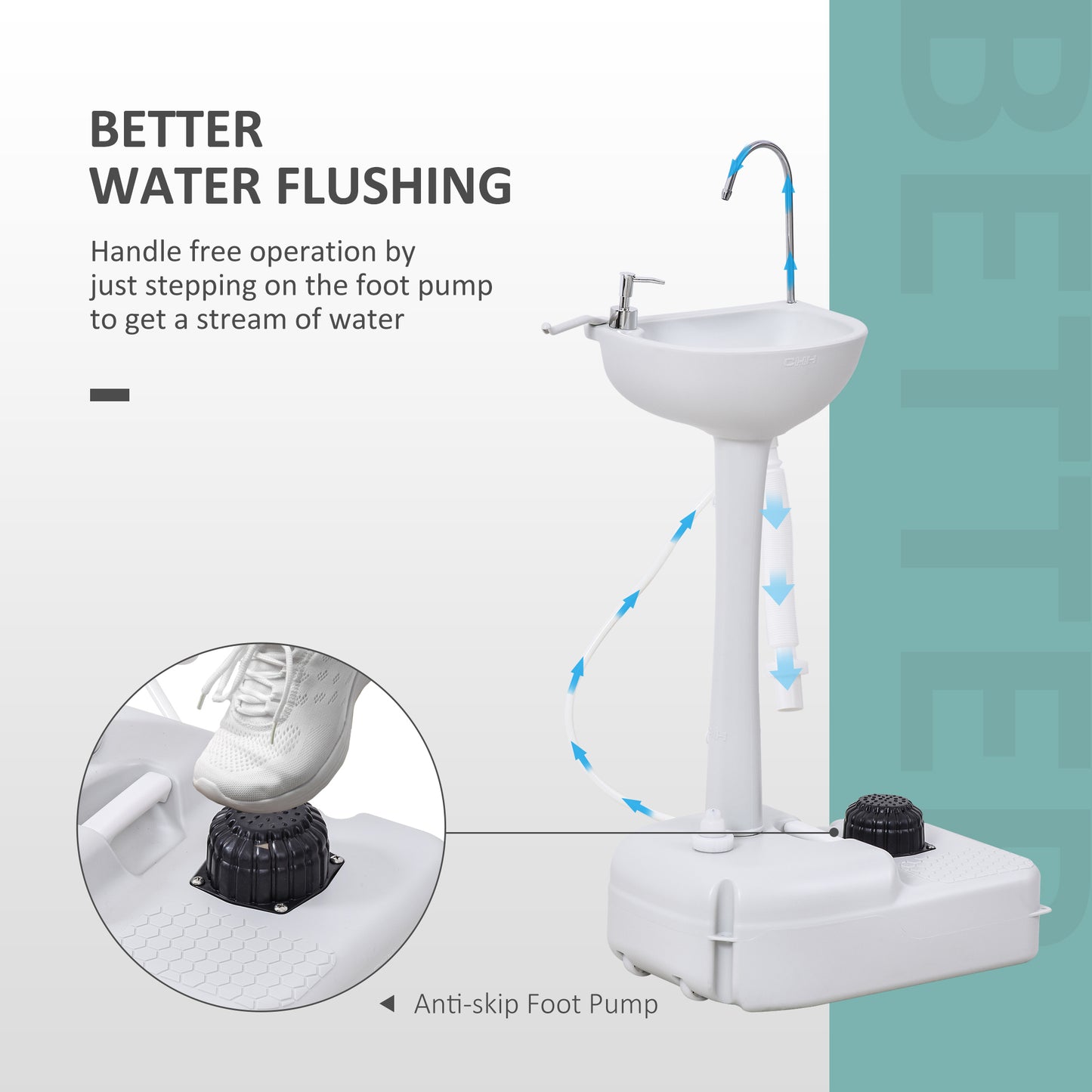 Camping Sink, 17L Portable Hand Wash Station with Towel Holder