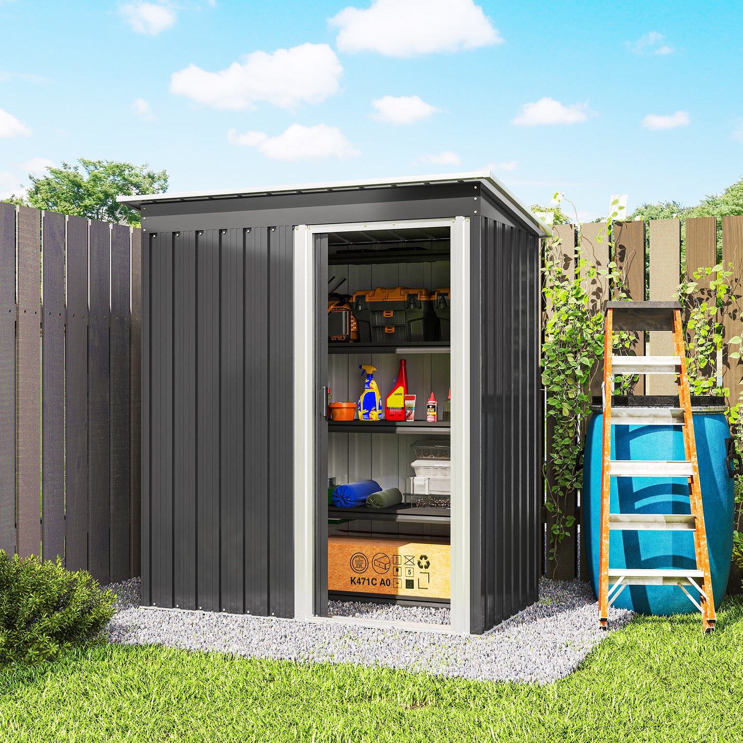 5 x 3ft Garden Storage Shed with Sliding Door