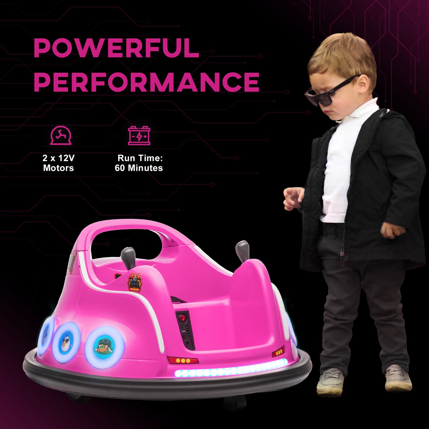 Angry Bird Licensed Waltzer Car, 12V Kids Bumper Car w/ Joysticks
