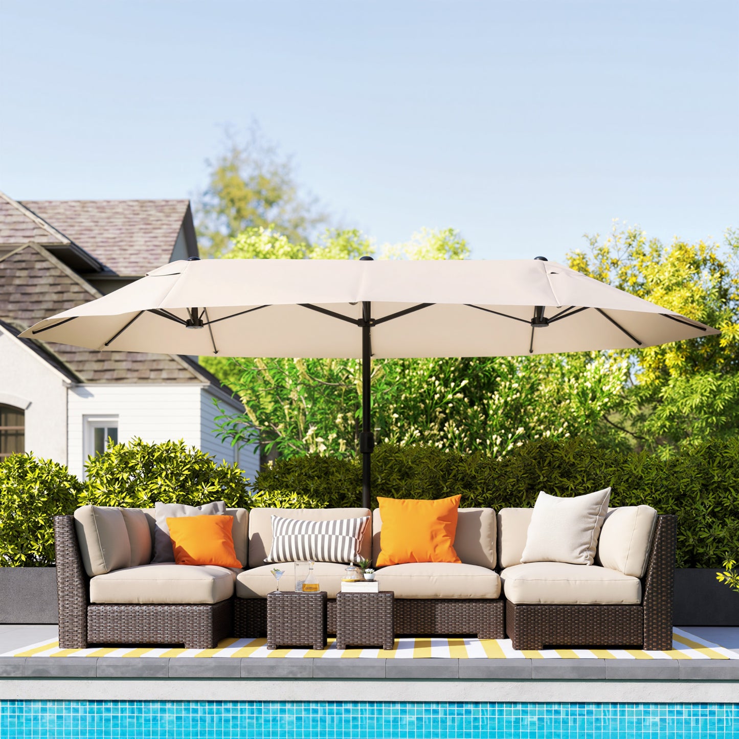 4.6m Double Garden Parasol