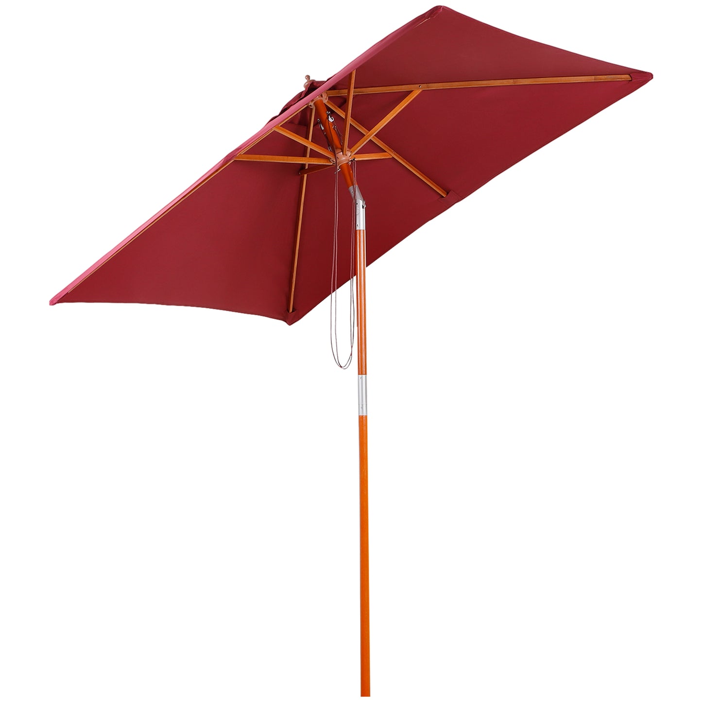 2m x 1.5m Garden Parasol Umbrella with Tilting Sunshade Canopy