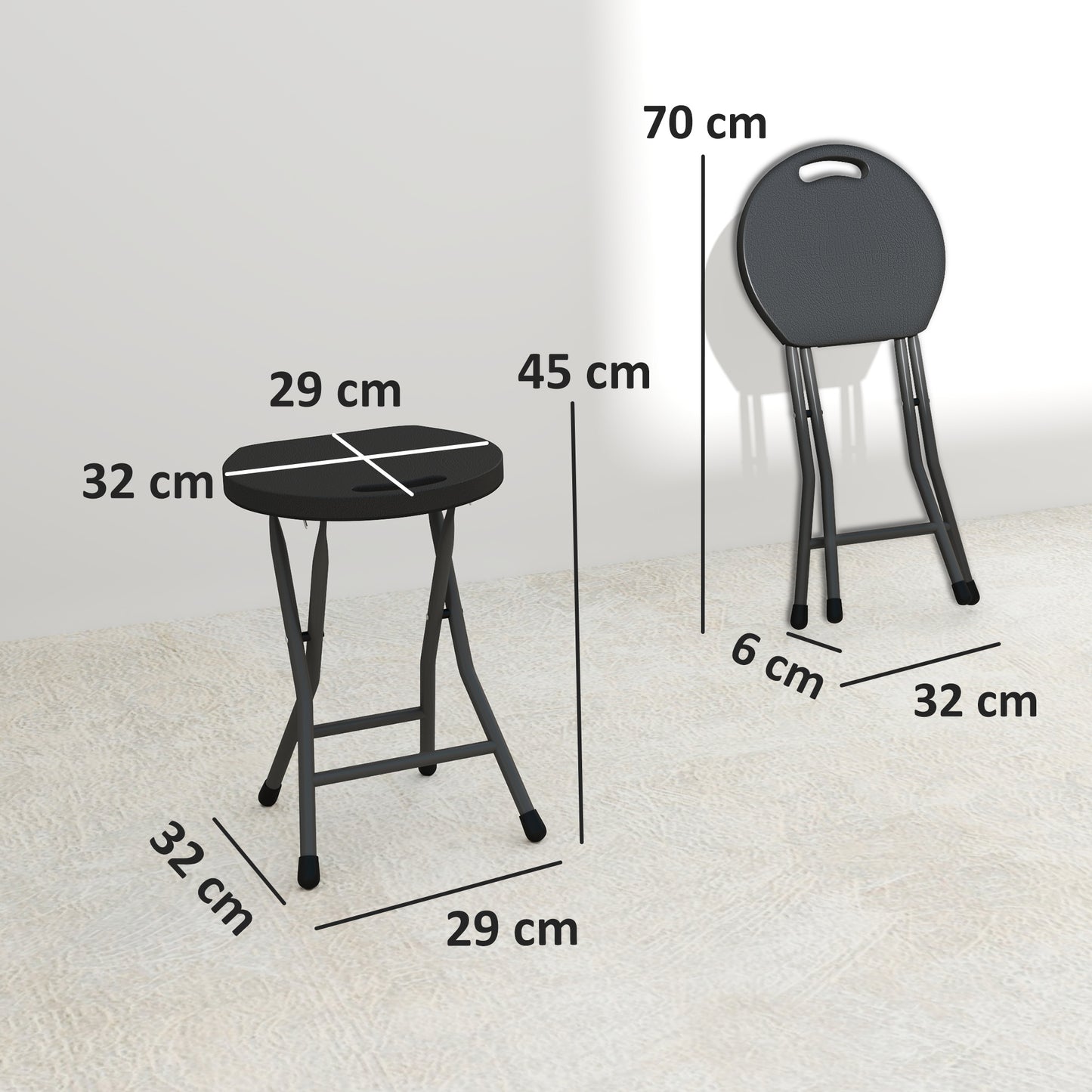 Set of Four Folding Carry Stools