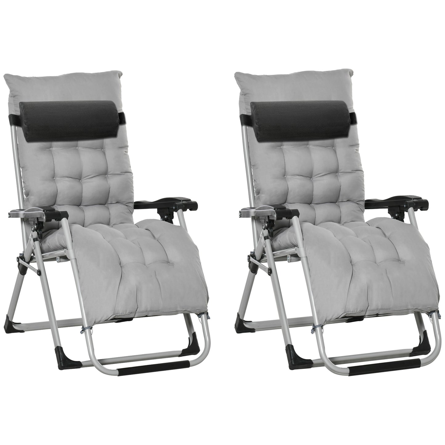 2pc Reclining Zero Gravity Sun Loungers
