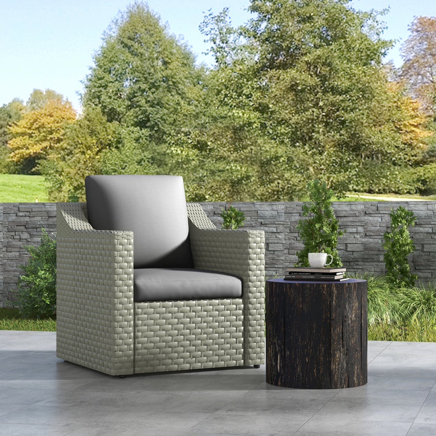 4 Pieces Outdoor Seat Cushions with Backrest
