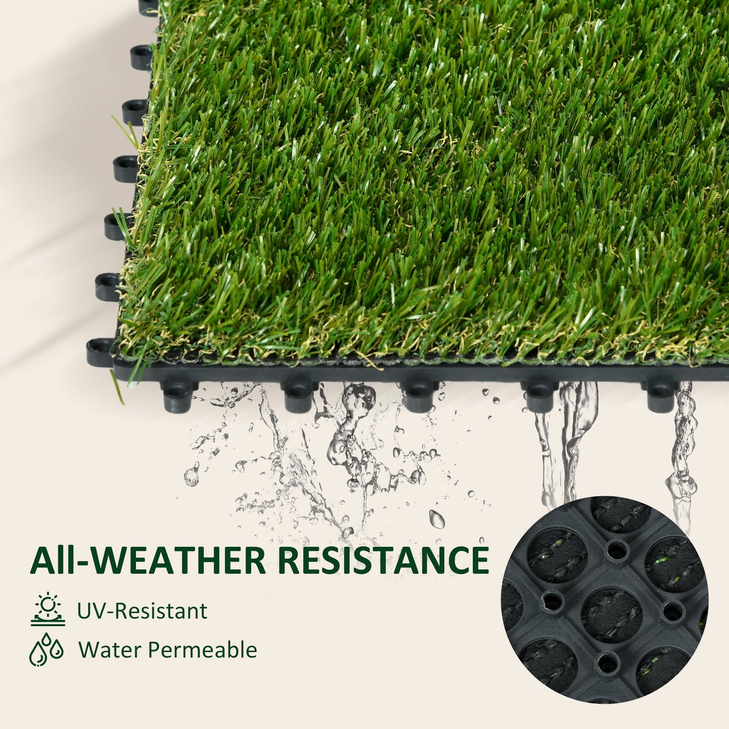 10 PCs 30 x 30cm Artificial Grass Turf