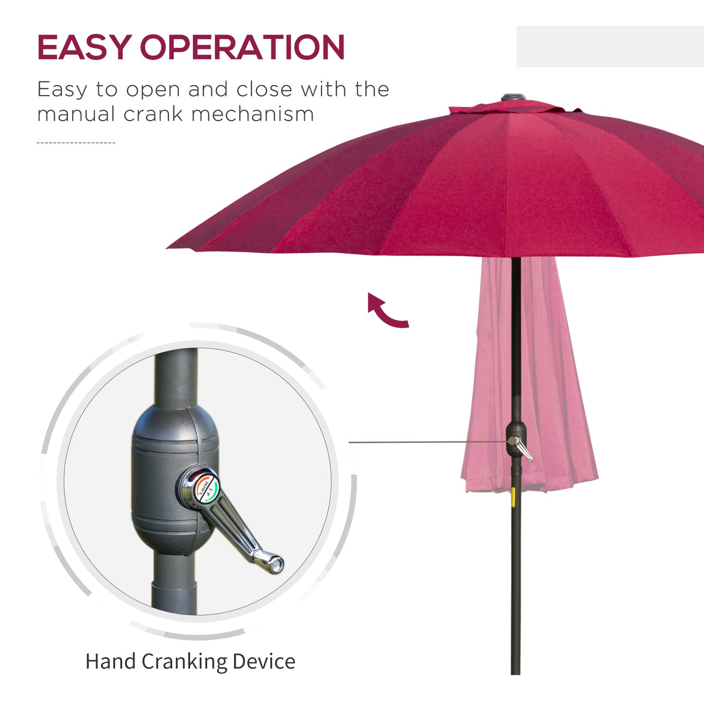 2.5m Shanghai Garden Parasol Umbrella with Crank & Tilt (1)