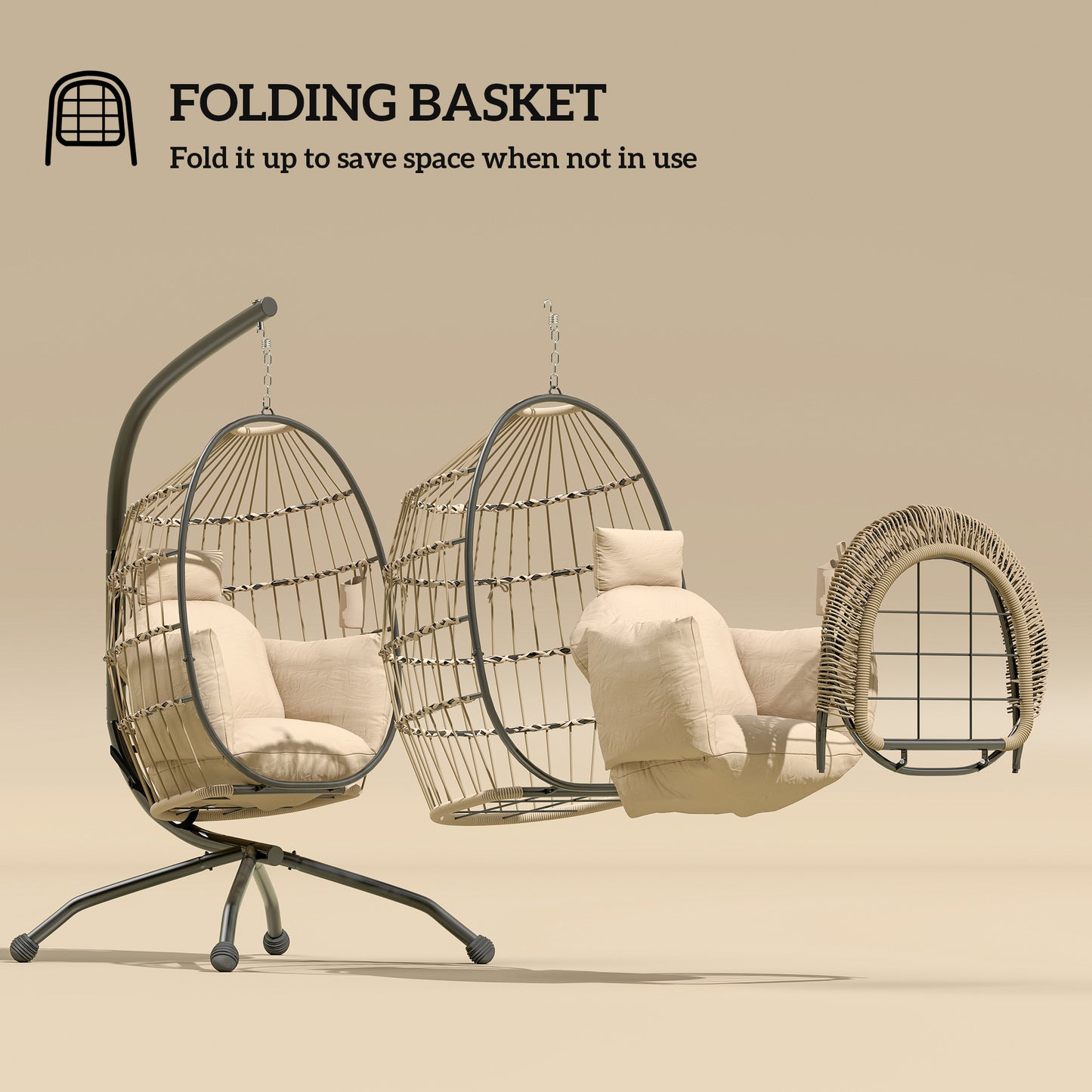 Hanging Egg Chair Outdoor Indoor Garden Swing Chair