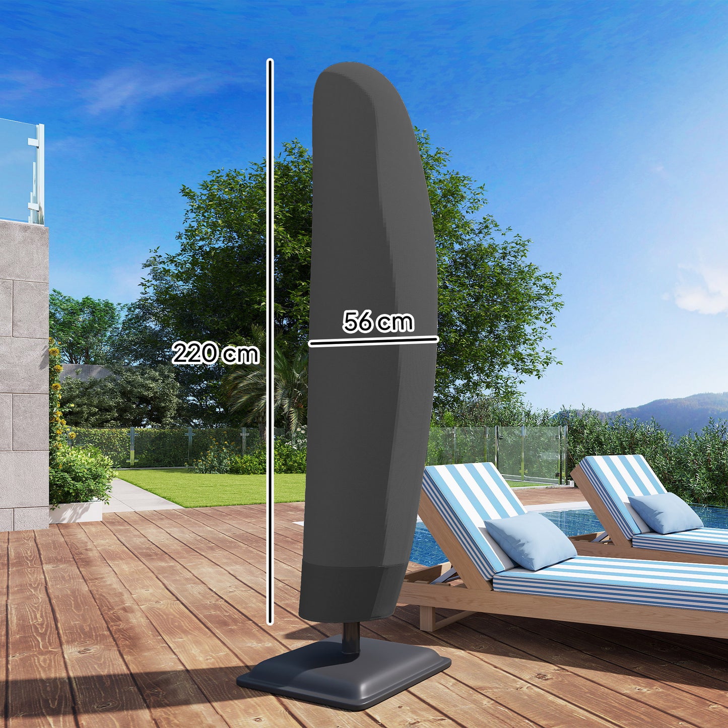 Parasol Cover, 600D Oxford Cantilever Umbrella Cover Fit