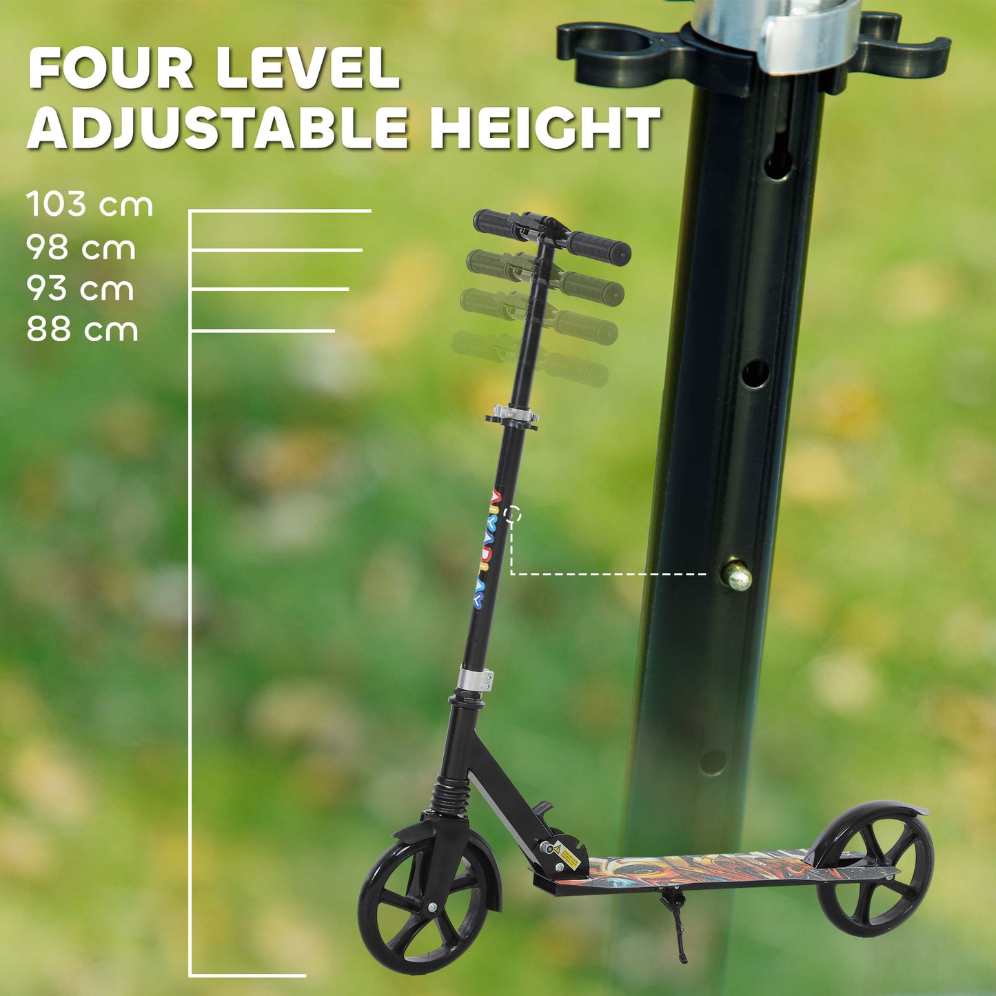 Foldable Kids Scooter with Adjustable Handlebar, 200mm Big Wheel