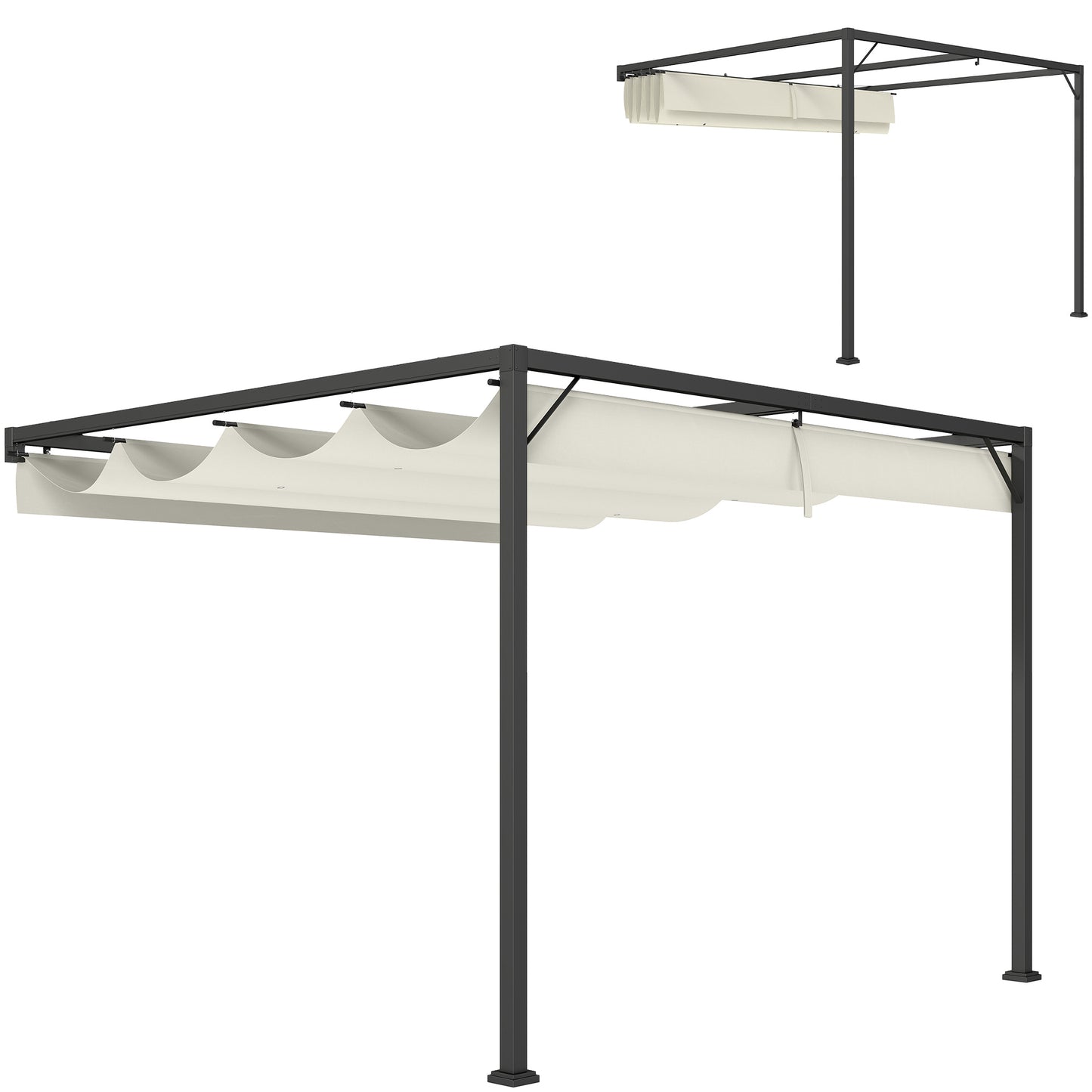 3 x 3 m Pergola, with Sliding Canopy