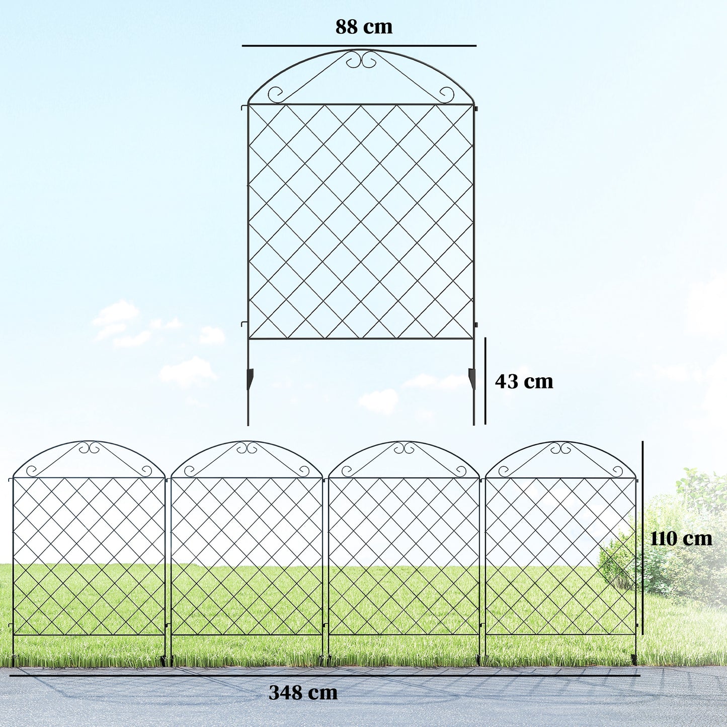43in x 11.5ft Decorative Garden Fencing